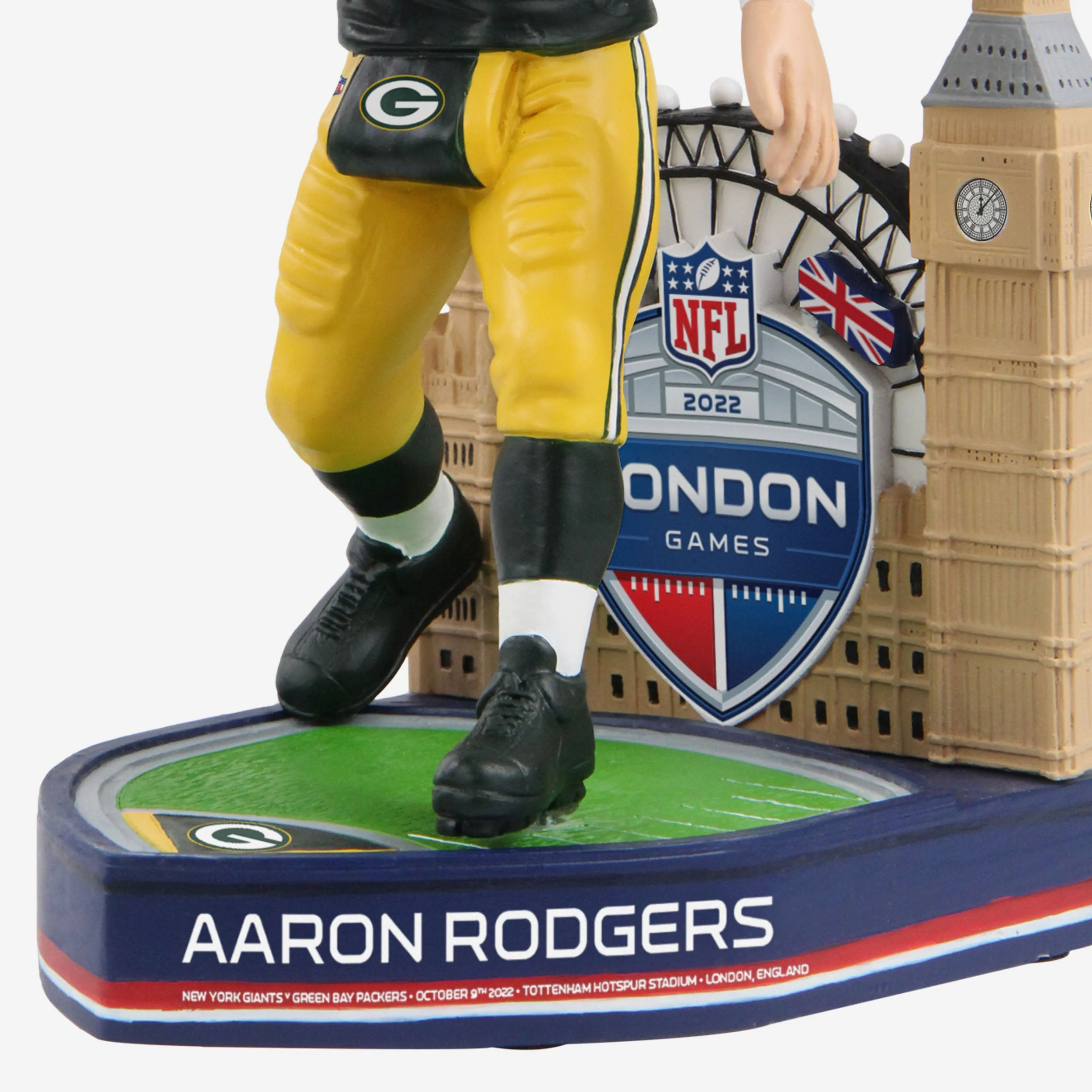 Aaron Rodgers Green Bay Packers 2022 International Game Bobblehead - Image 3