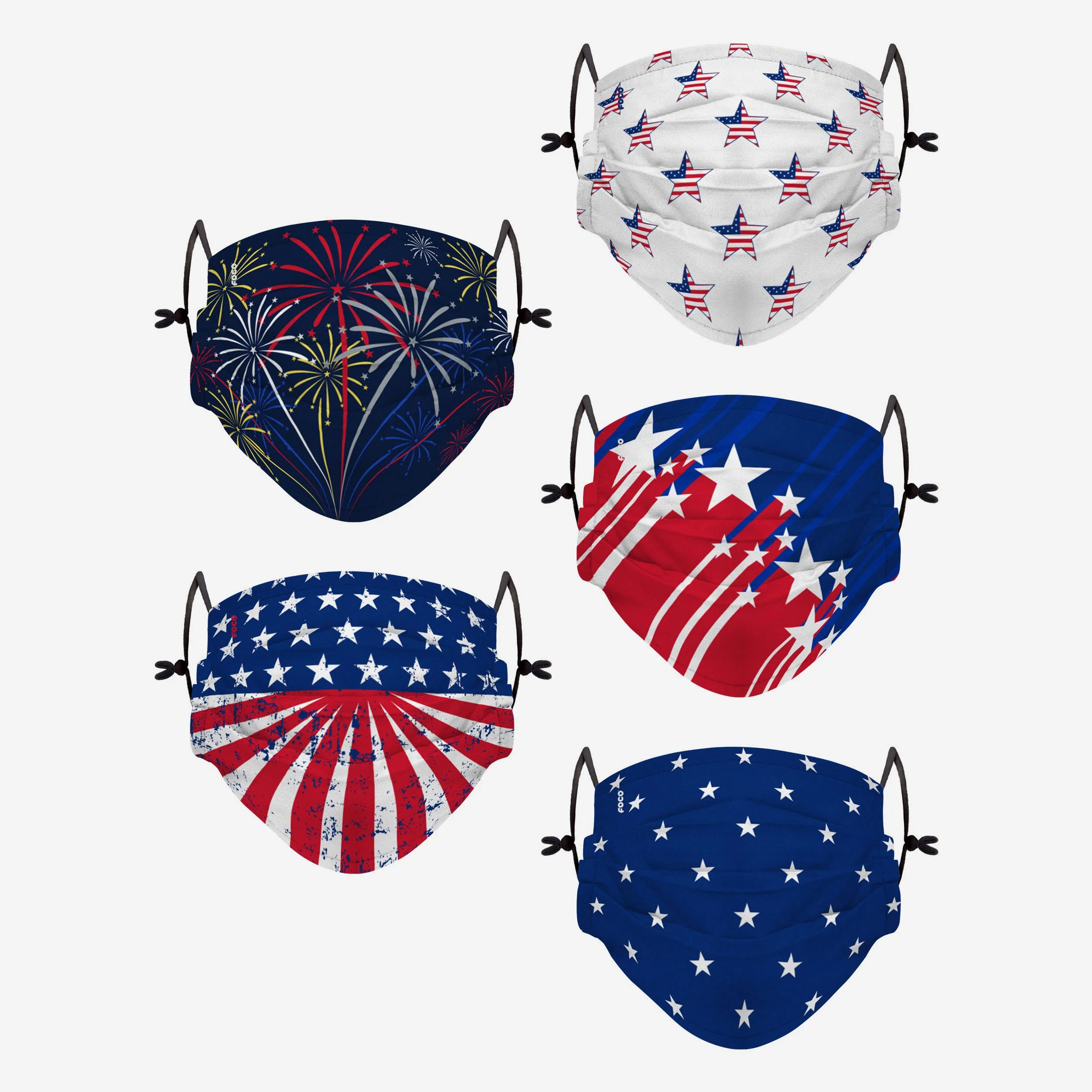 Americana Pack Youth Adjustable 5 Pack Face Cover