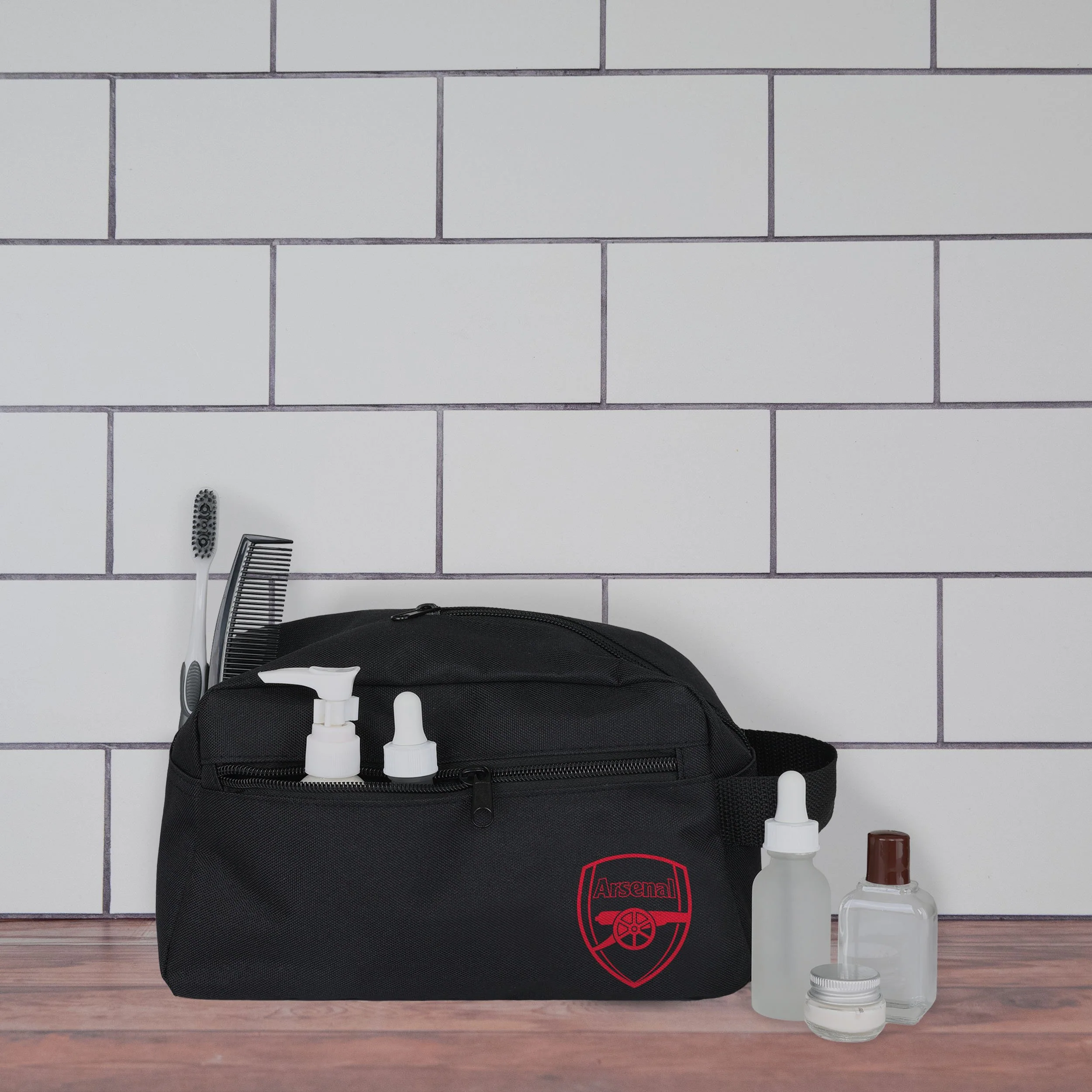 Arsenal FC Black Recycled Toiletry Bag - Image 3