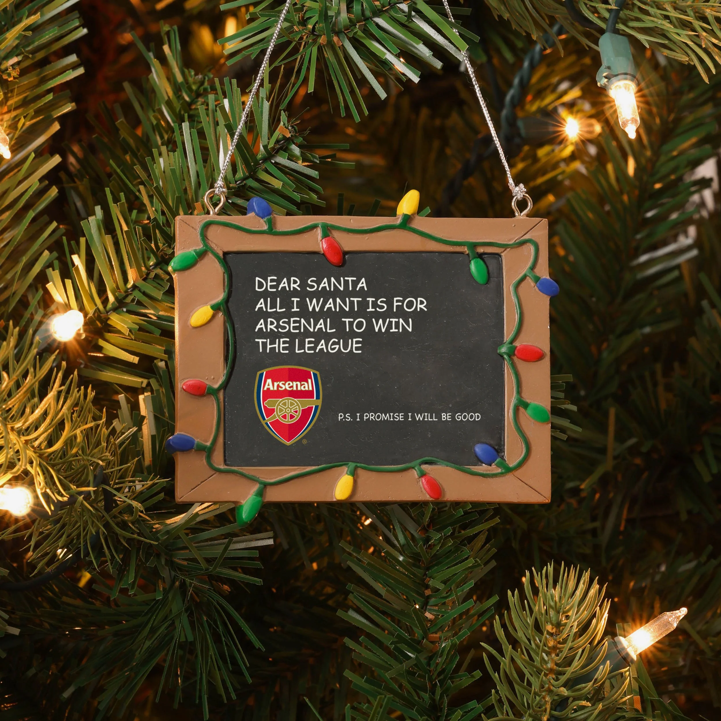 Arsenal FC Resin Chalkboard Sign Ornament - Image 3