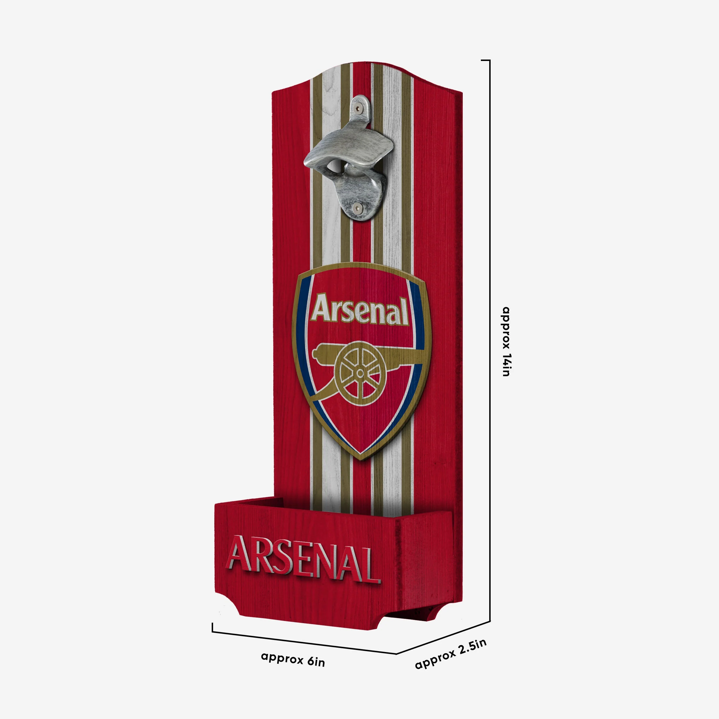 Arsenal FC Wooden Bottlecap Opener Sign - Image 5