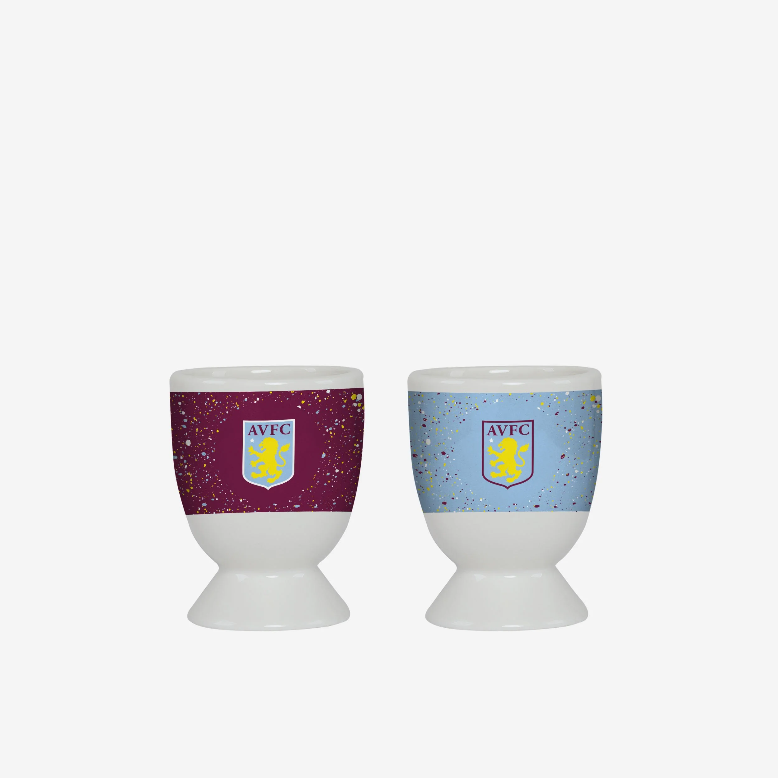 Aston Villa FC 2 Pack Paint Splatter Egg Cup