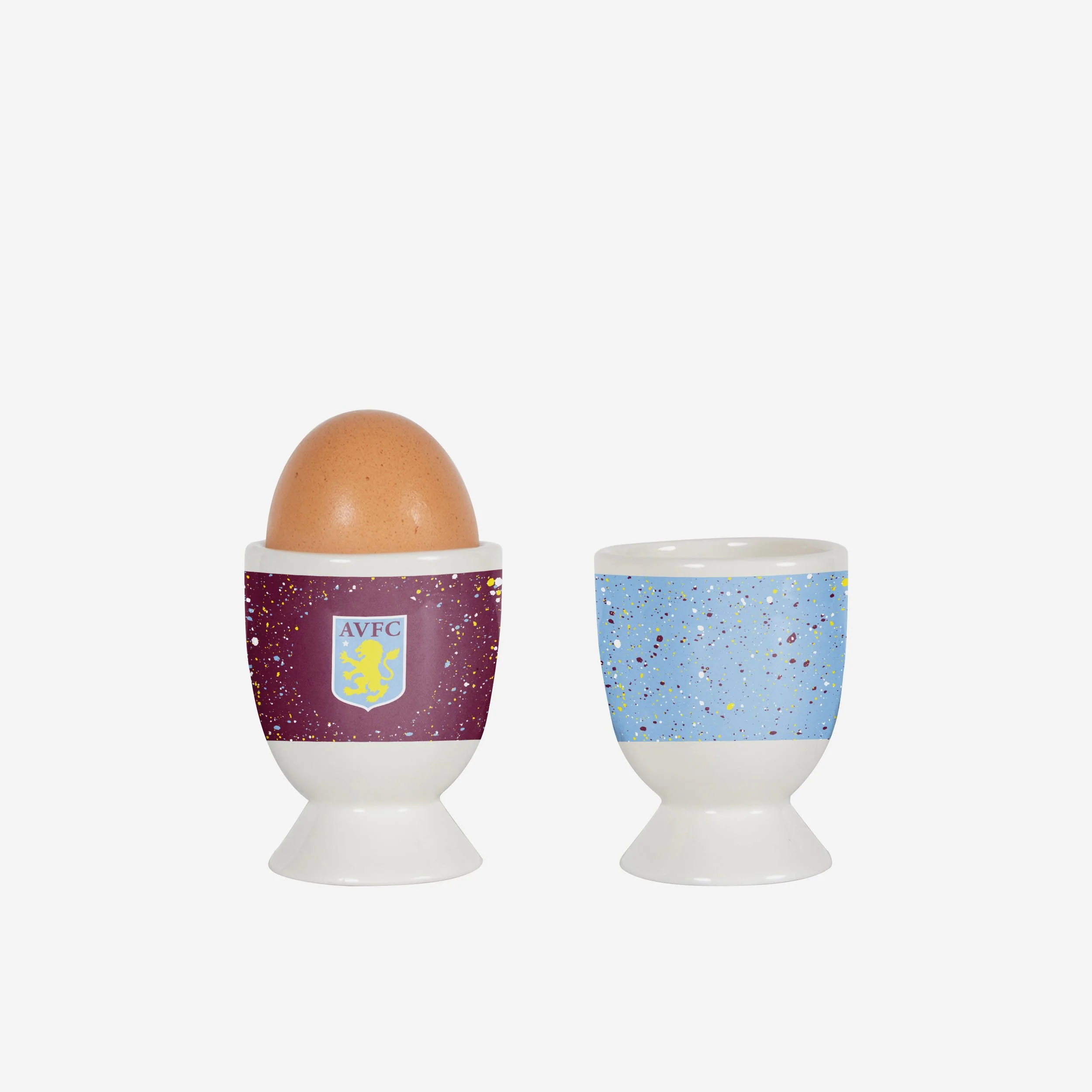 Aston Villa FC 2 Pack Paint Splatter Egg Cup - Image 2