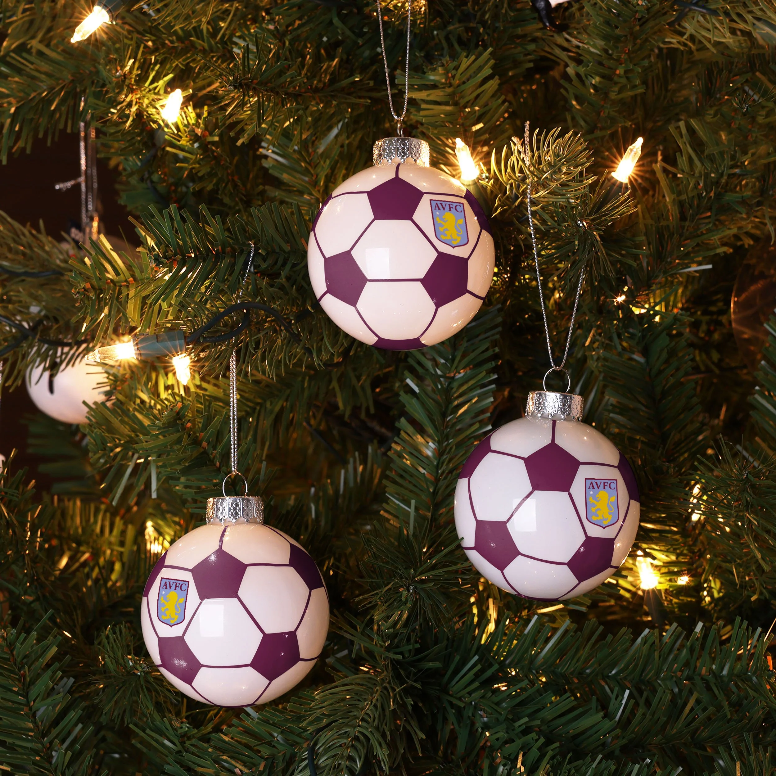 Aston Villa FC 3 Pack Football Ornament - Image 3