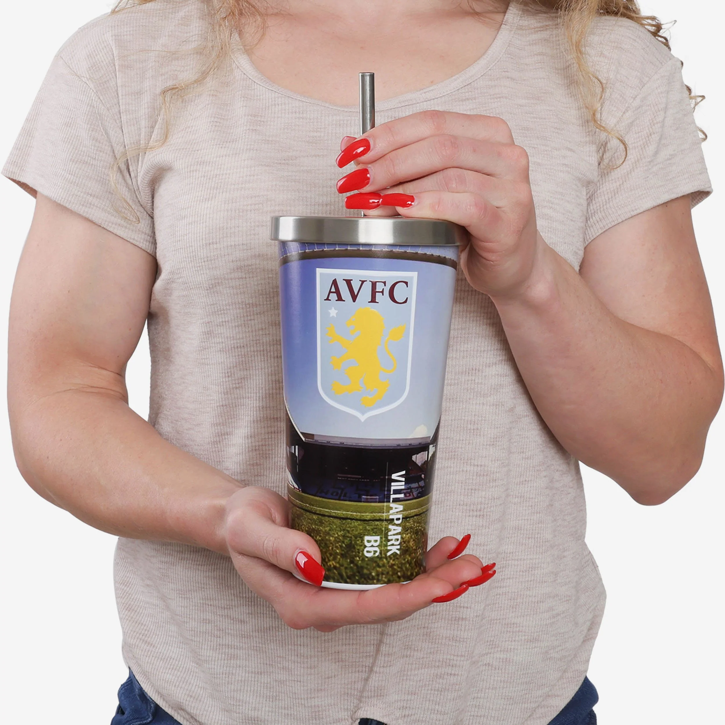 Aston Villa FC Digital Print Stadium Cup And Straw - Image 4