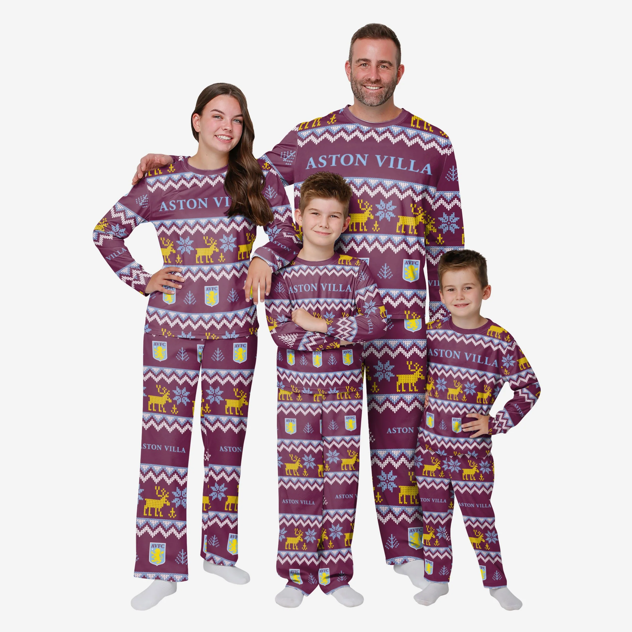 Aston Villa FC Youth Ugly Pattern Family Holiday Pyjamas - Image 3