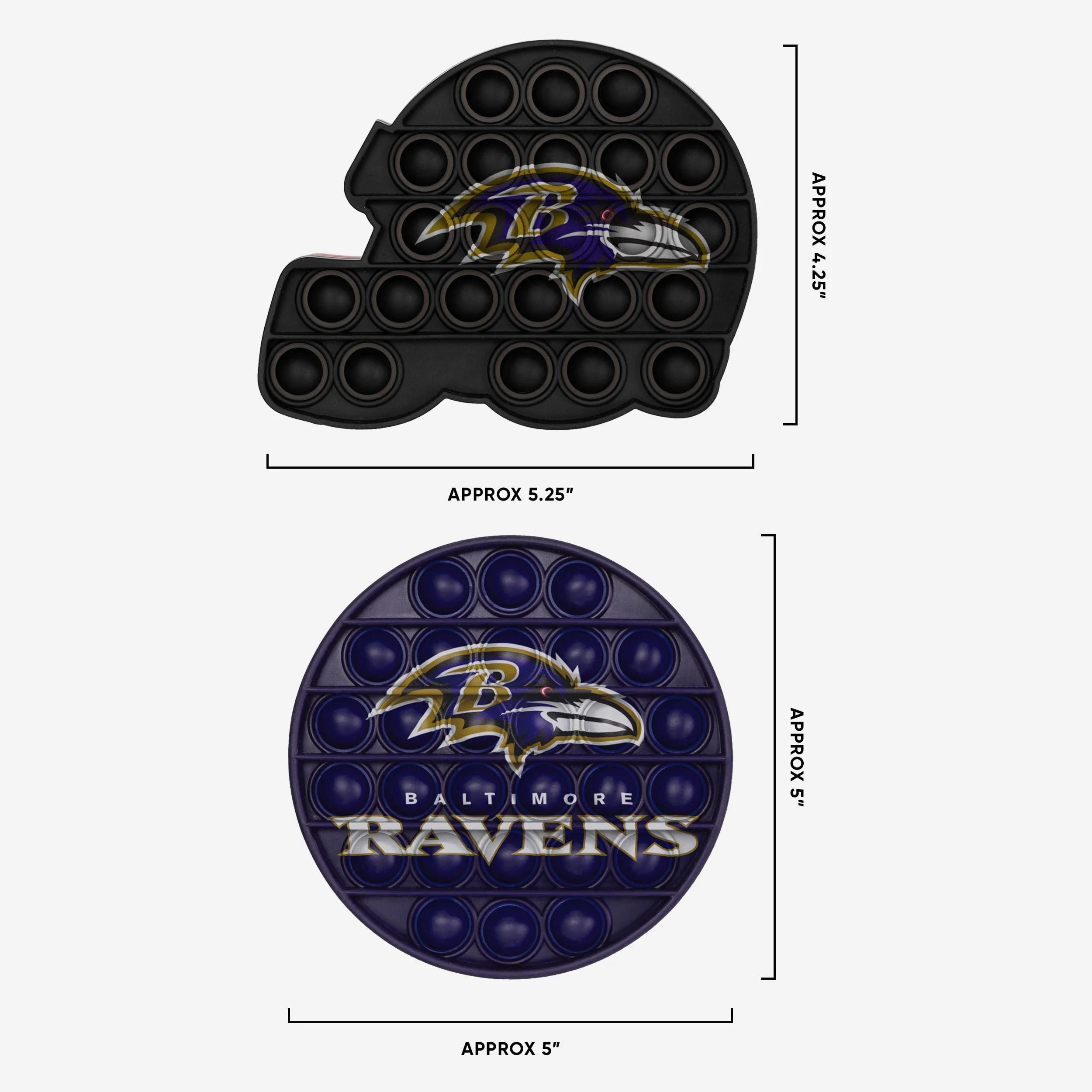 Baltimore Ravens 2 Pack Helmet & Circle Push-Itz Fidget - Image 2