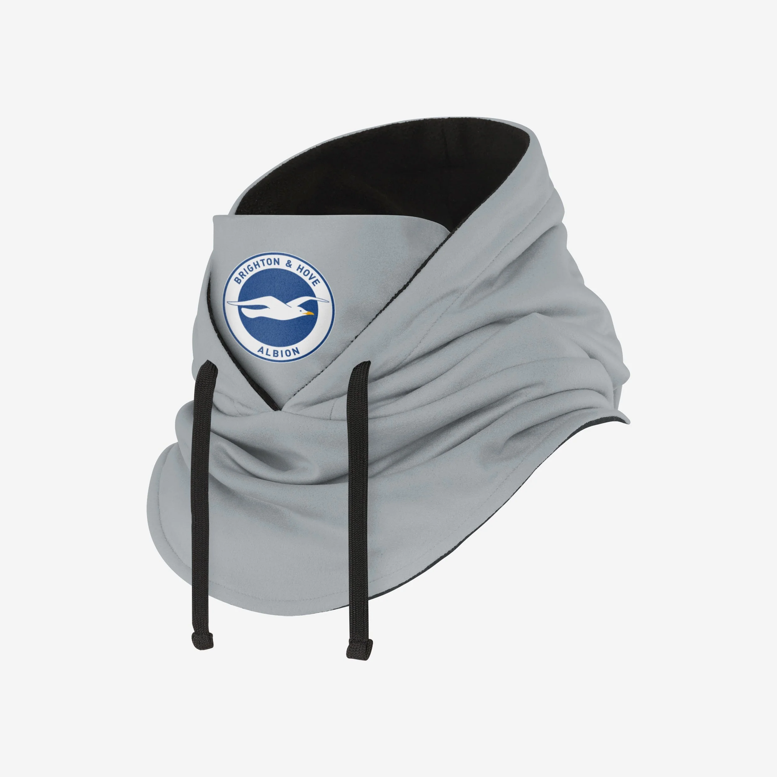 Brighton & Hove Albion FC Grey Drawstring Hooded Snood - Image 2