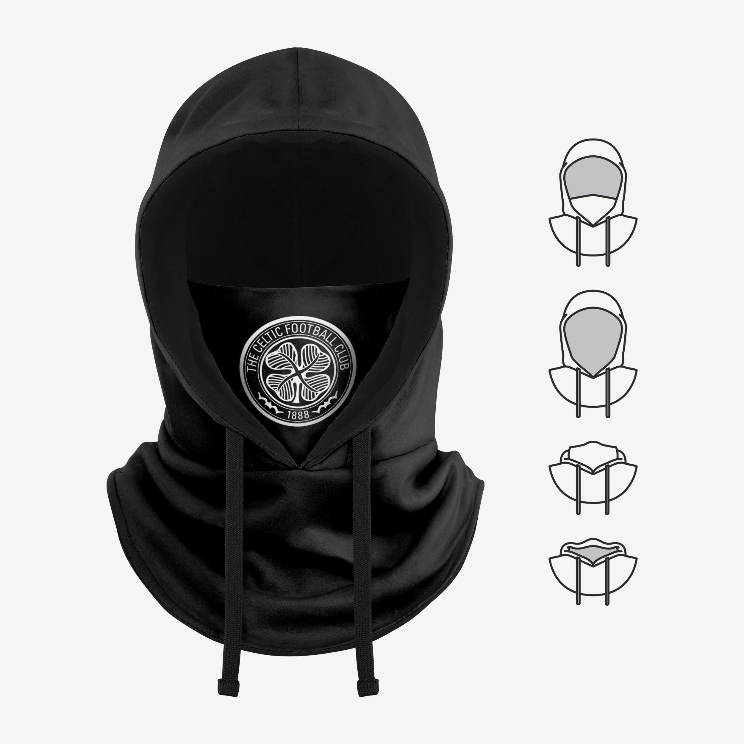 Celtic FC Black Drawstring Hooded Snood - Image 5