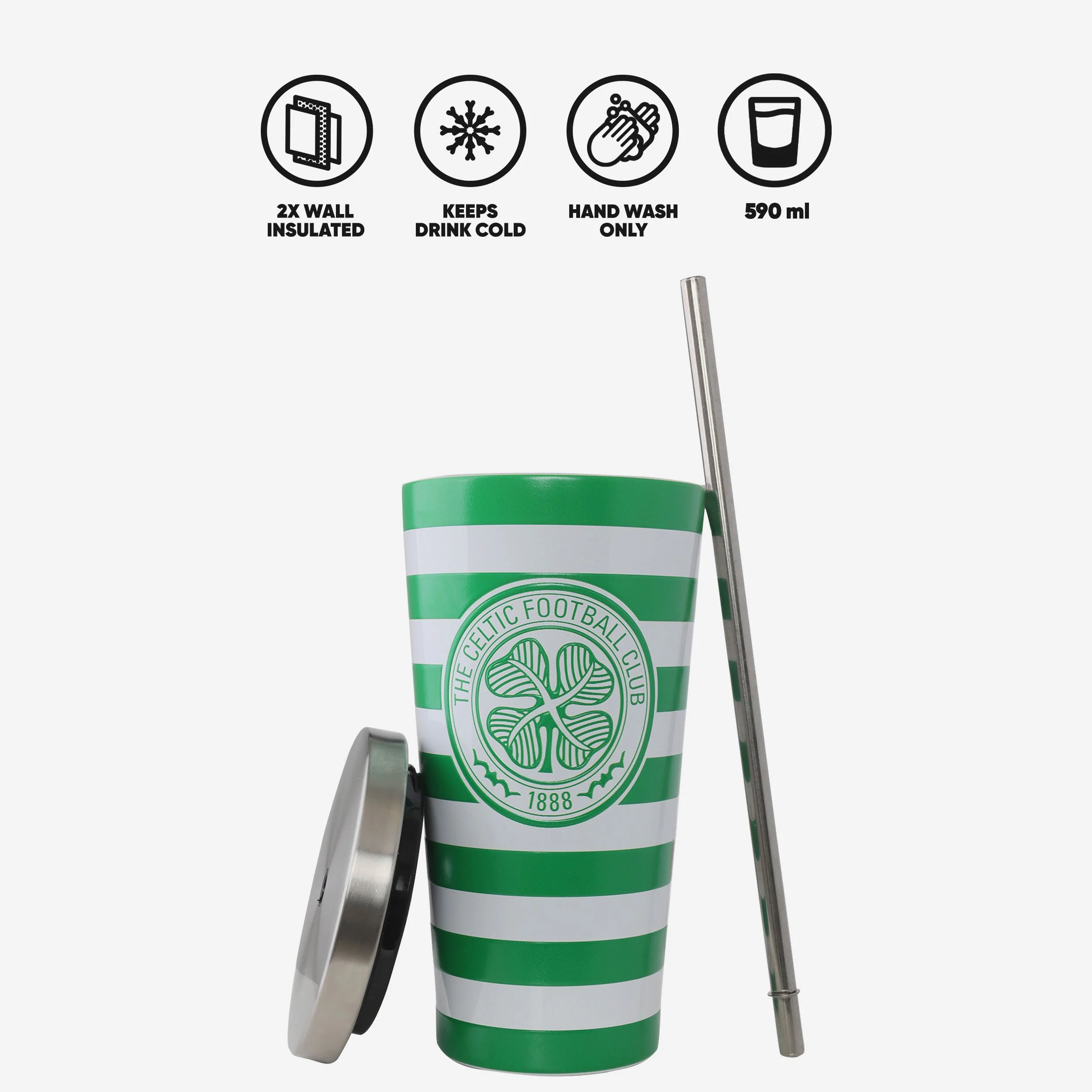 Celtic FC Digital Print Cup And Straw - Image 2