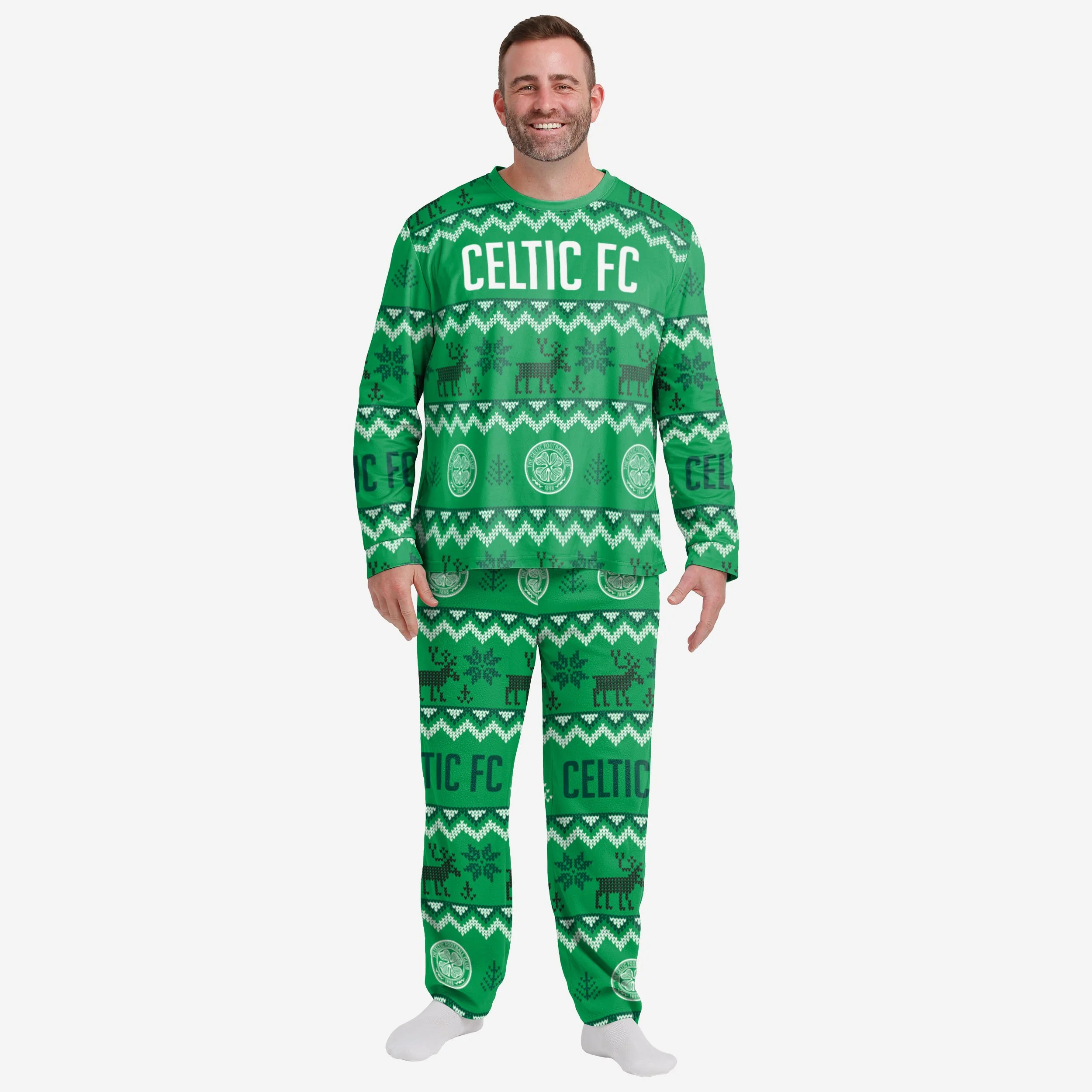 Celtic FC Mens Ugly Pattern Family Holiday Pyjamas