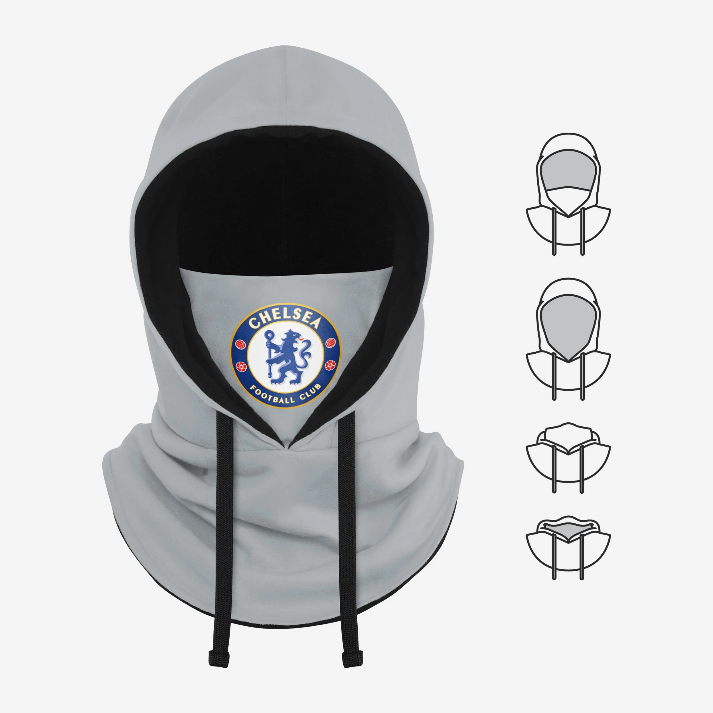 Chelsea FC Grey Drawstring Hooded Snood - Image 5