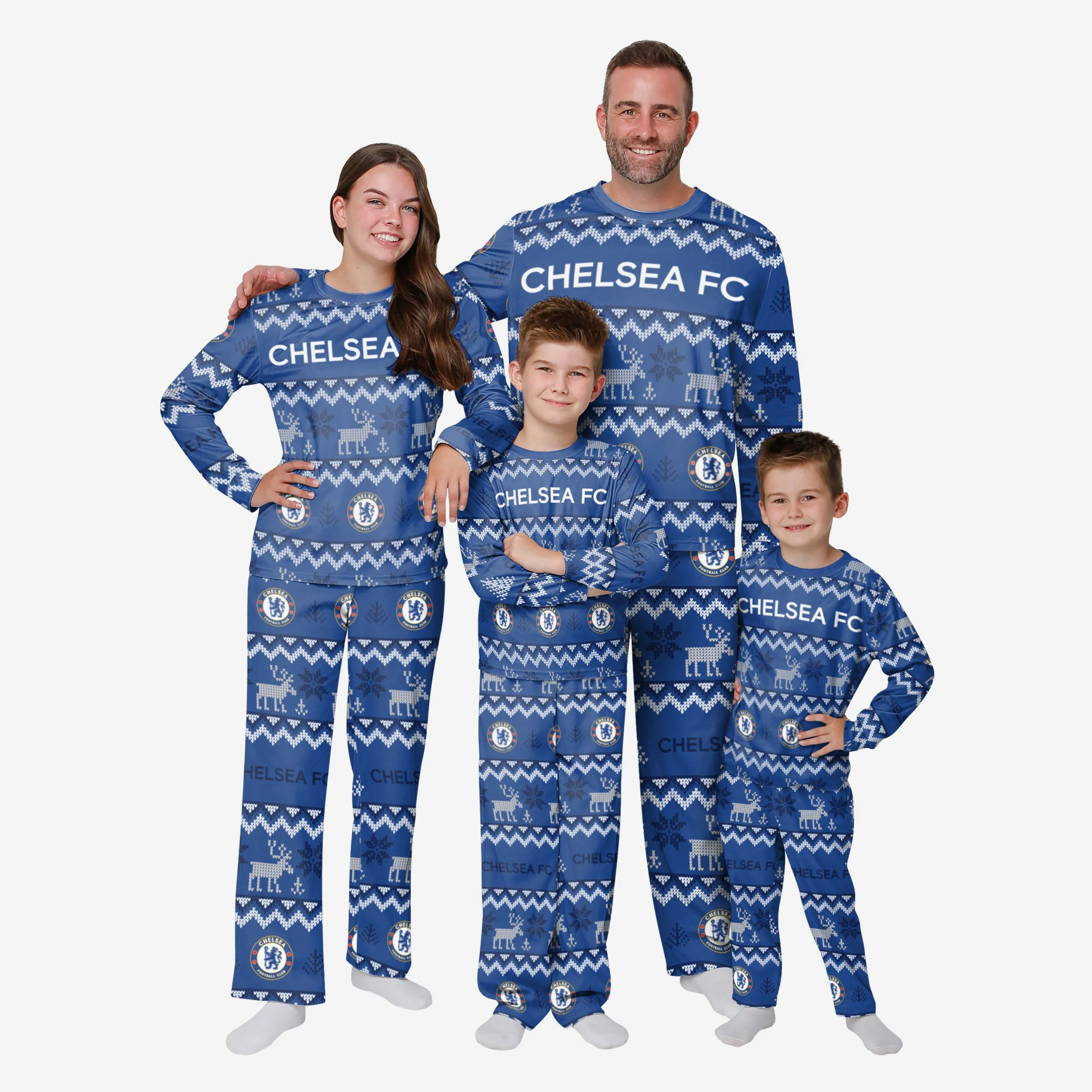 Chelsea FC Mens Ugly Pattern Family Holiday Pyjamas - Image 3