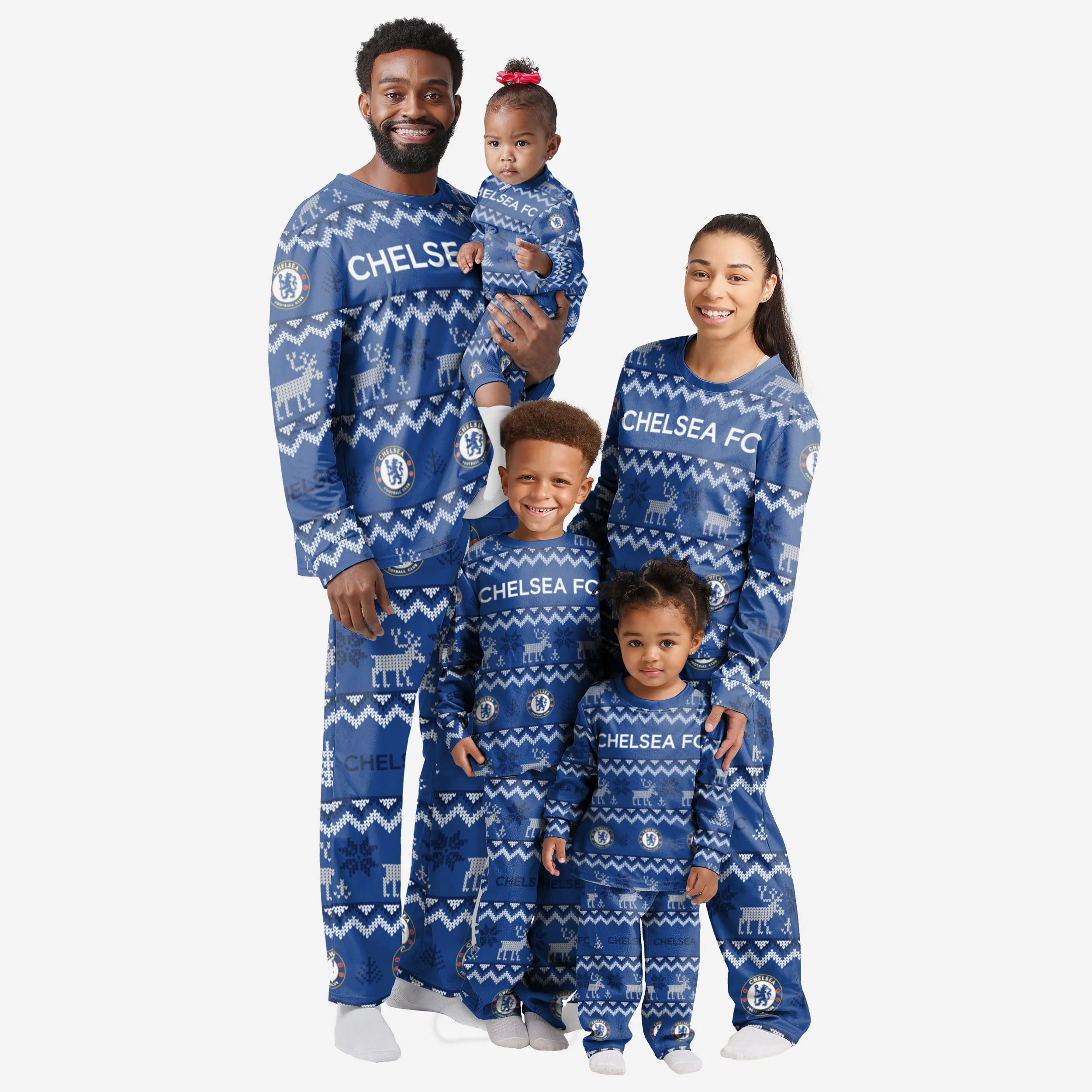 Chelsea FC Womens Ugly Pattern Family Holiday Pyjamas - Image 3