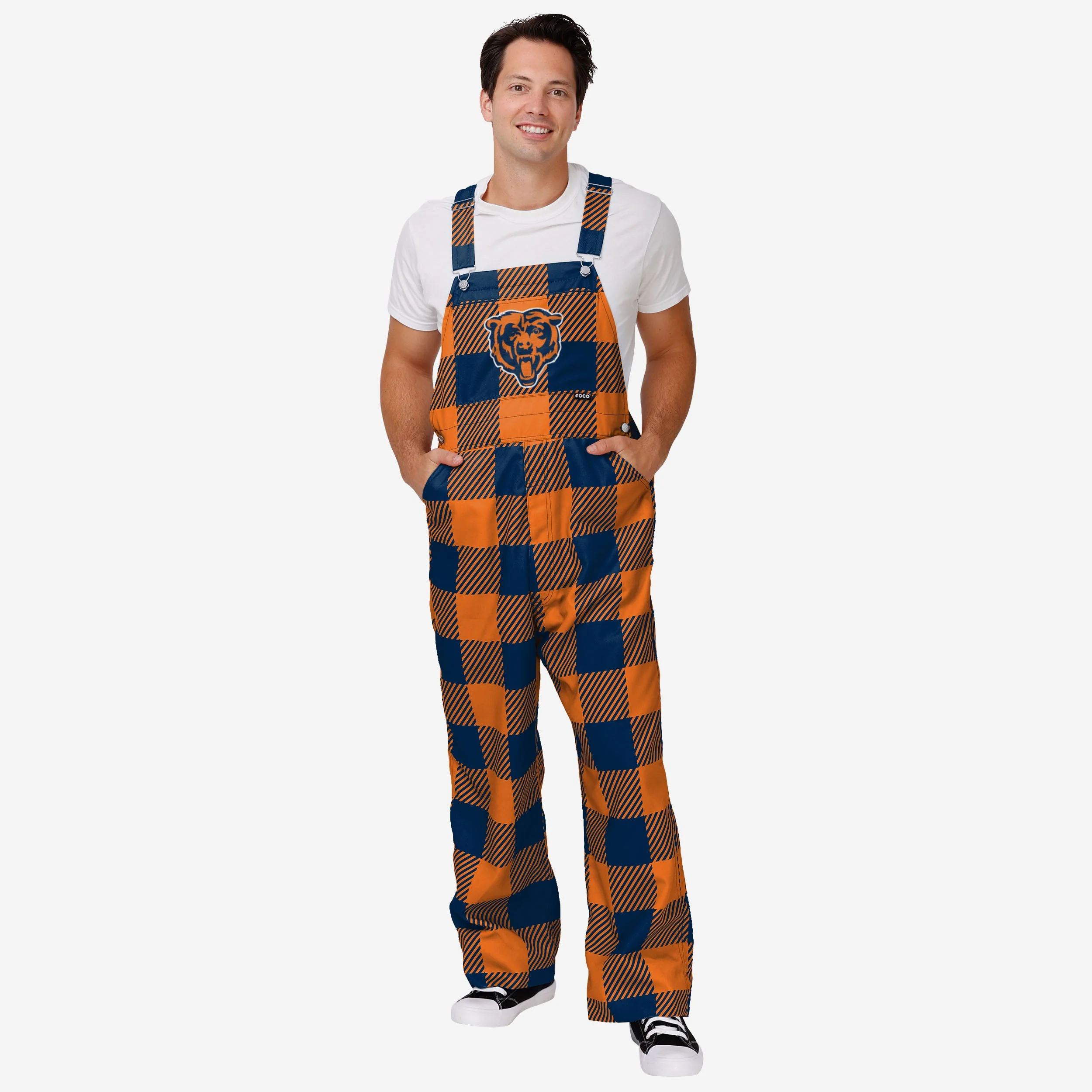 Chicago Bears Mens Plaid Bib Dungarees