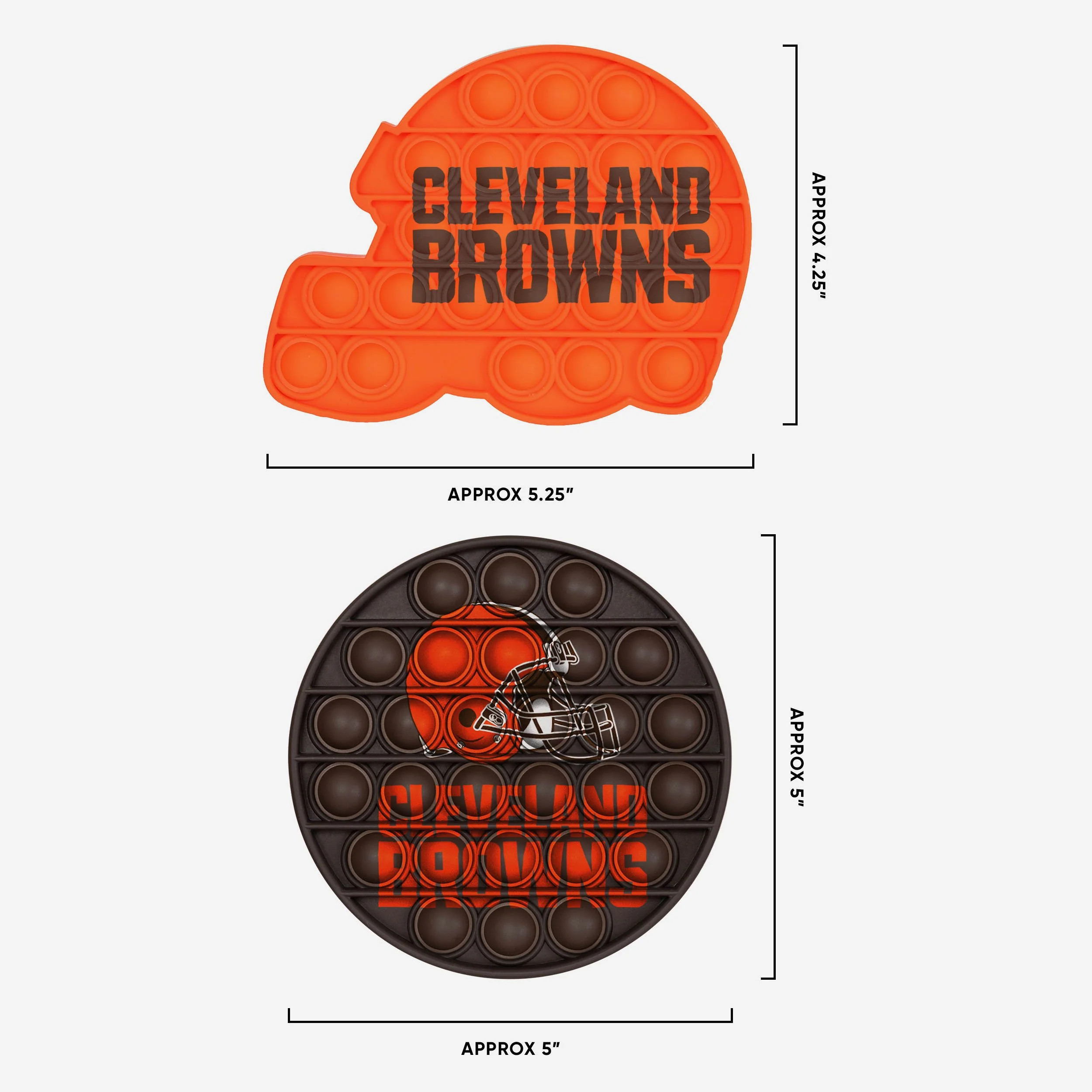 Cleveland Browns 2 Pack Helmet & Circle Push-Itz Fidget - Image 2