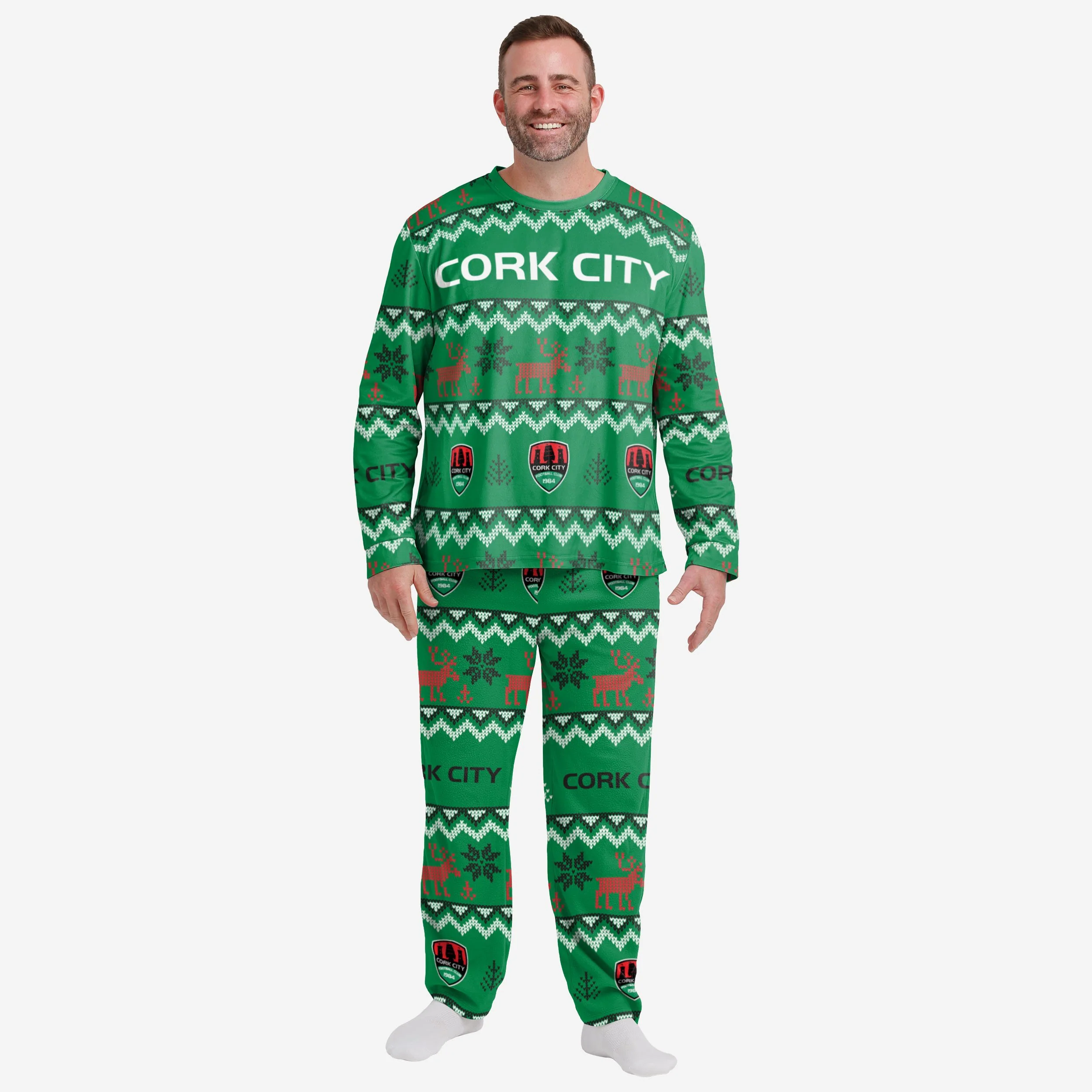 Cork City FC Mens Ugly Pattern Family Holiday Pyjamas