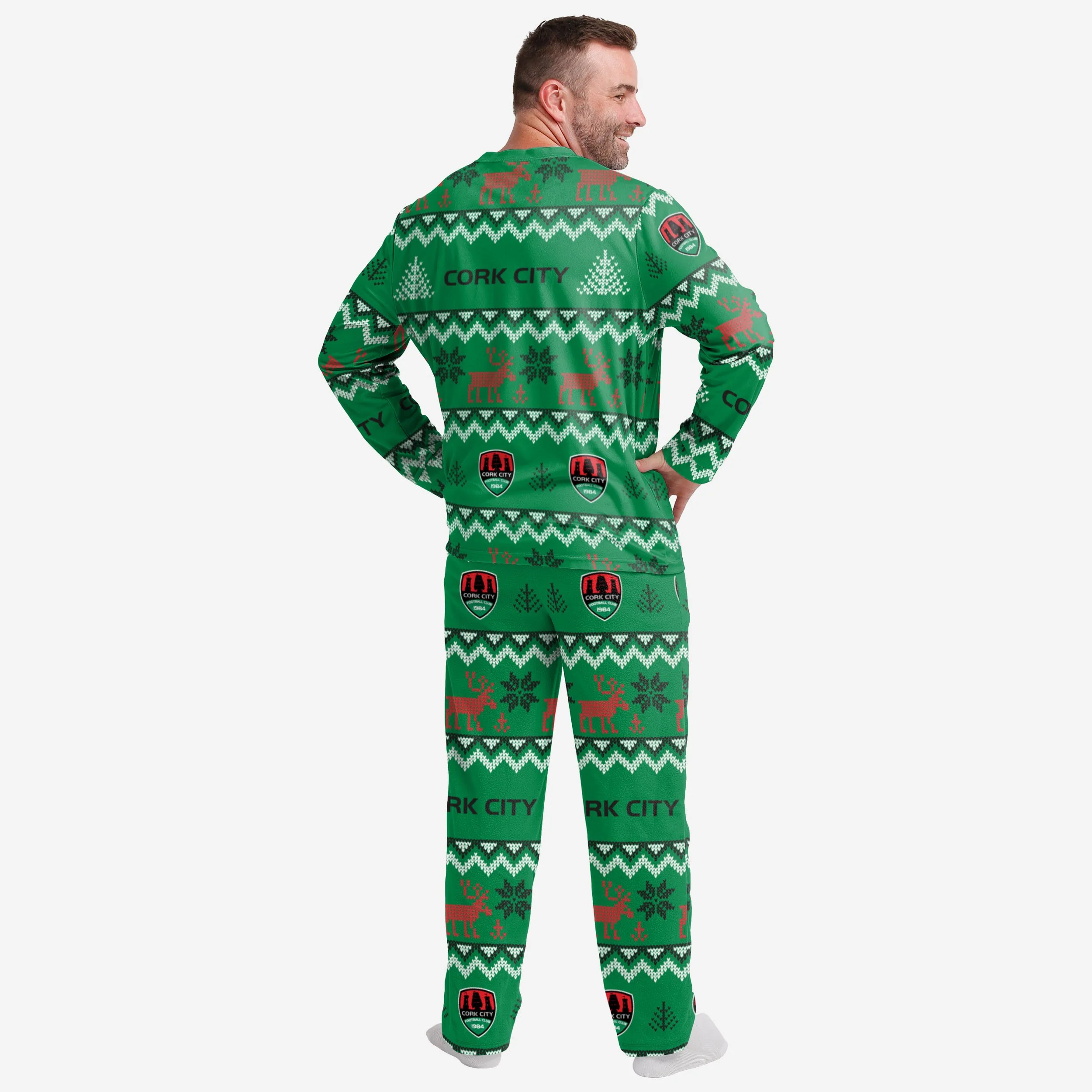 Cork City FC Mens Ugly Pattern Family Holiday Pyjamas - Image 2