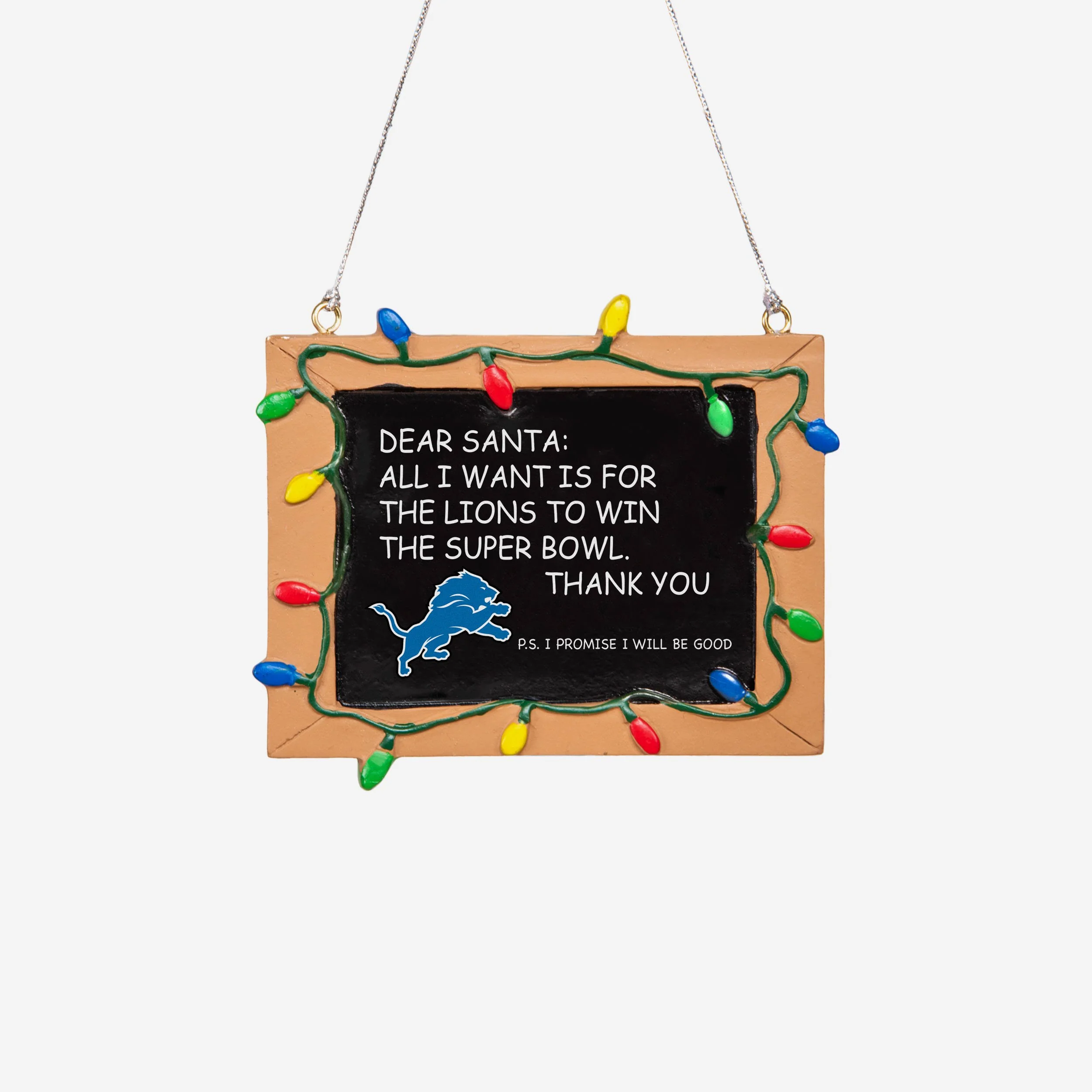 Detroit Lions Resin Chalkboard Sign Ornament