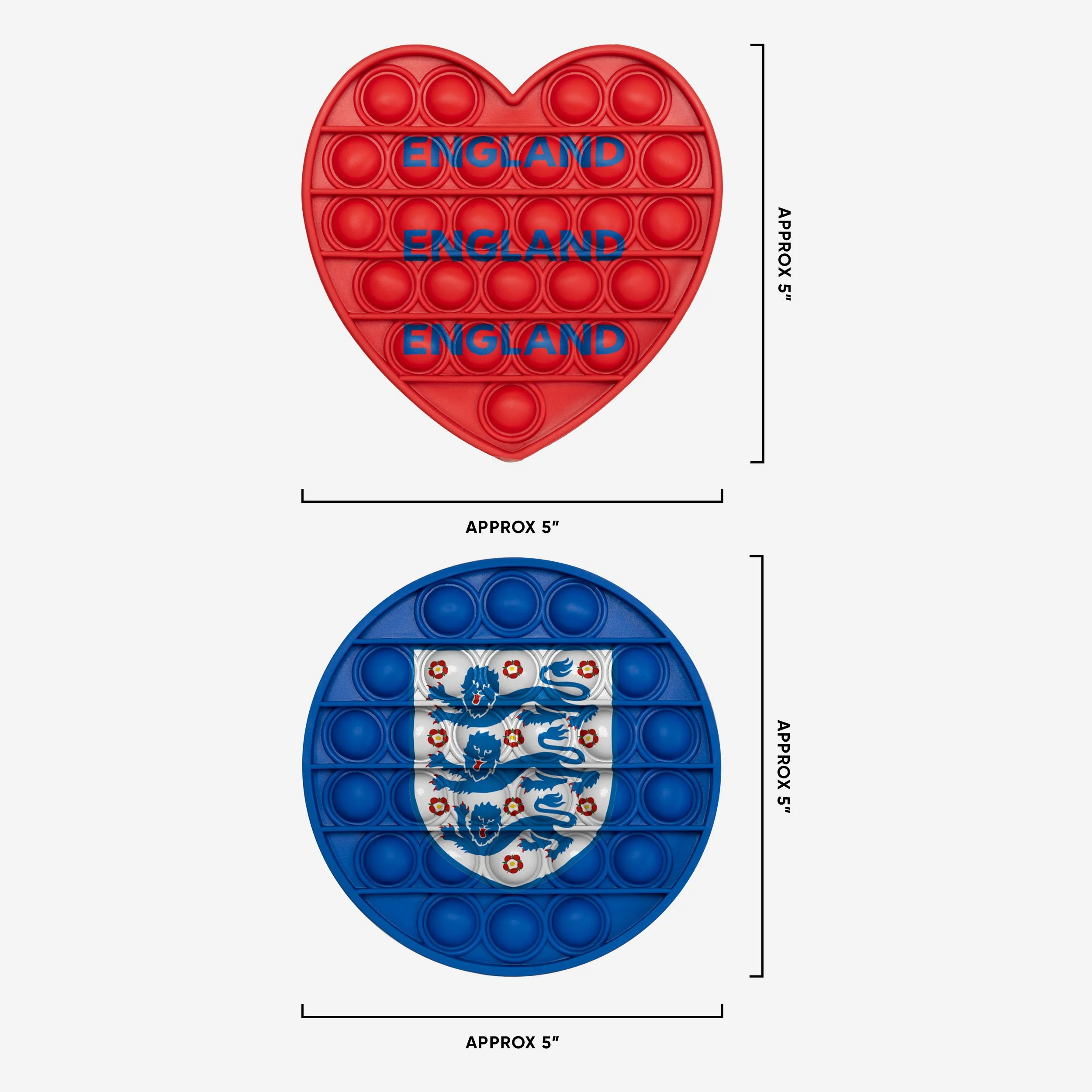 England 2 Pack Circle & Heart Push-Itz Fidget - Image 2