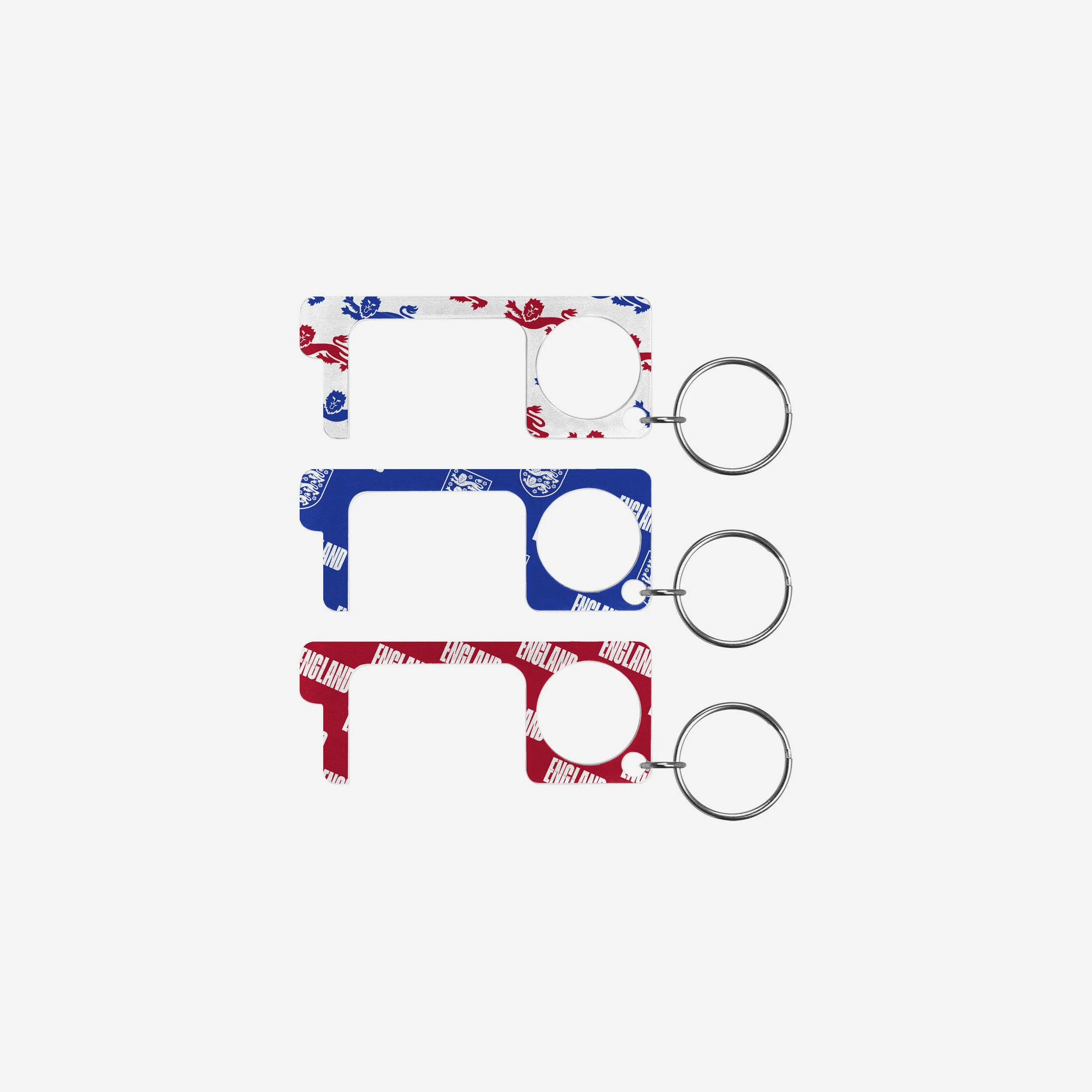 England 3 Pack No Touch Keyring
