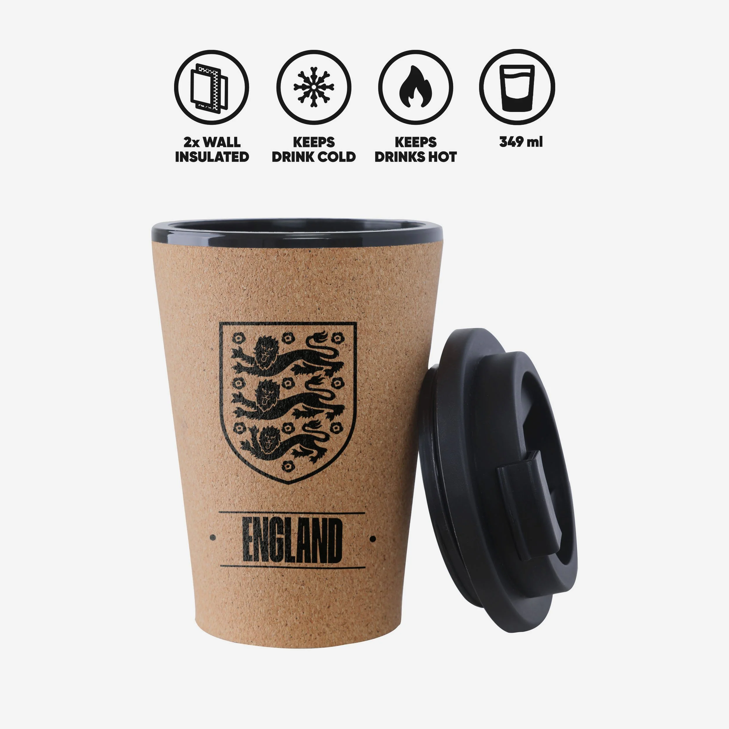 England 350 mL Cork Travel Mug - Image 3