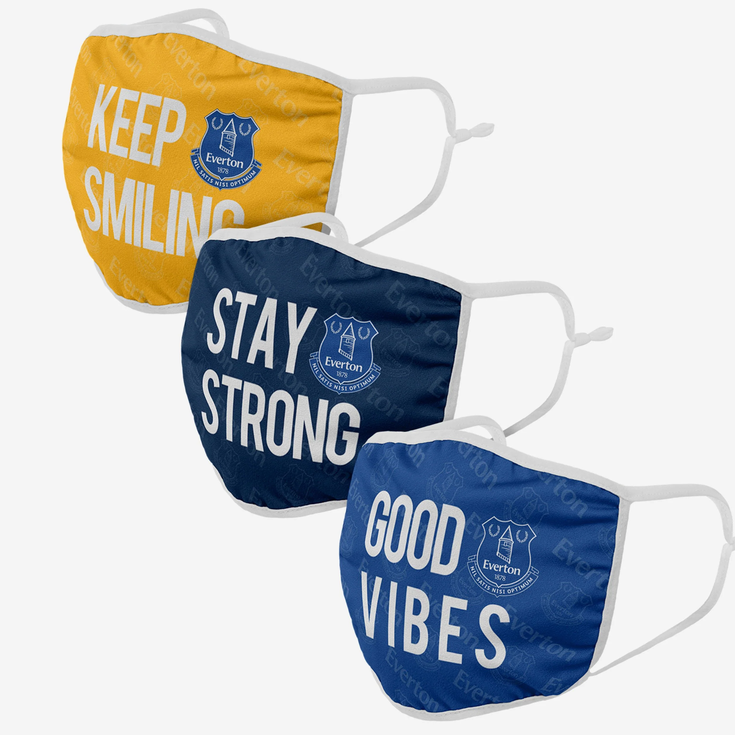 Everton FC Positive Slogan 3 Pack Face Cover - Image 2