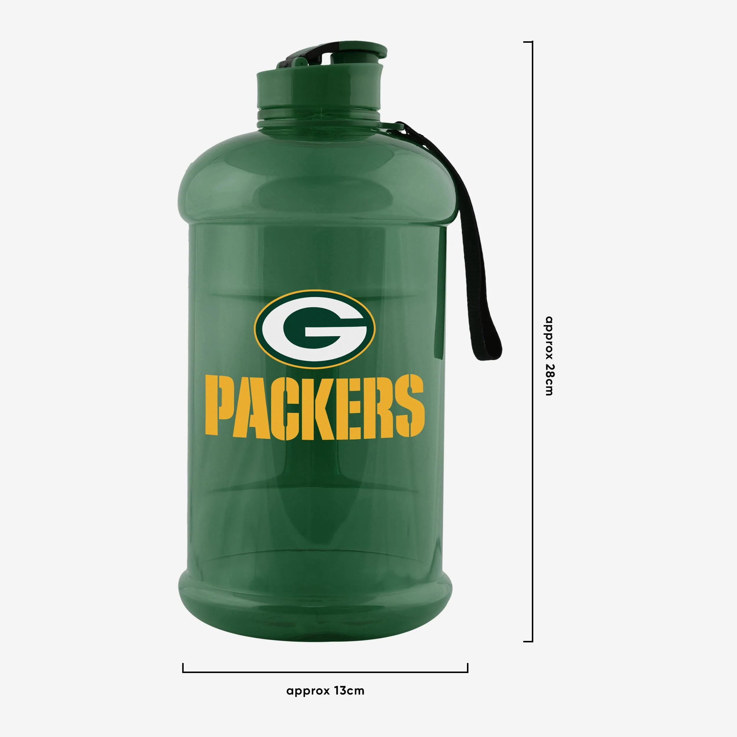 Green Bay Packers 2000 mL Clear Sports Bottle - Image 5