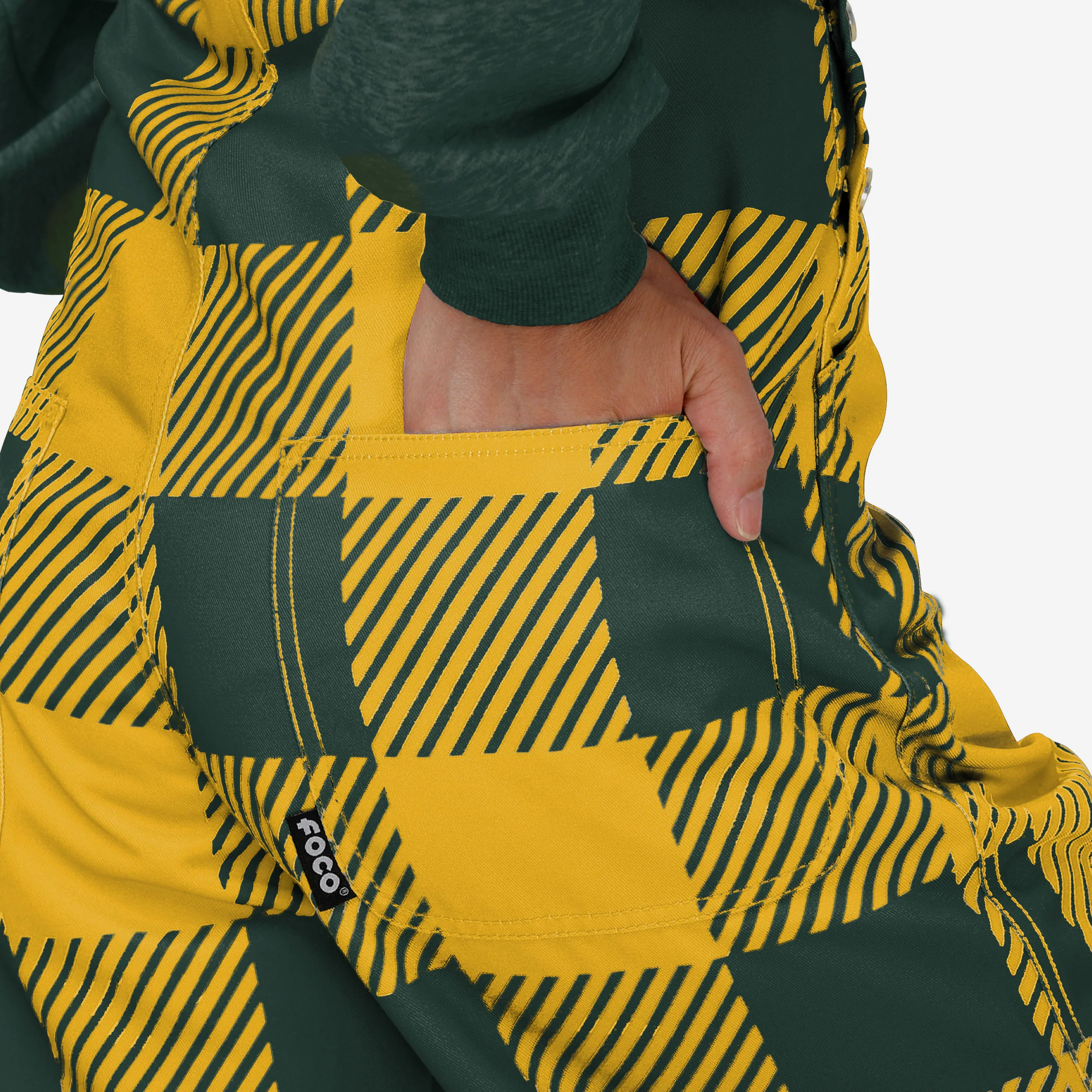 Green Bay Packers Womens Plaid Bib Dungarees - Image 6