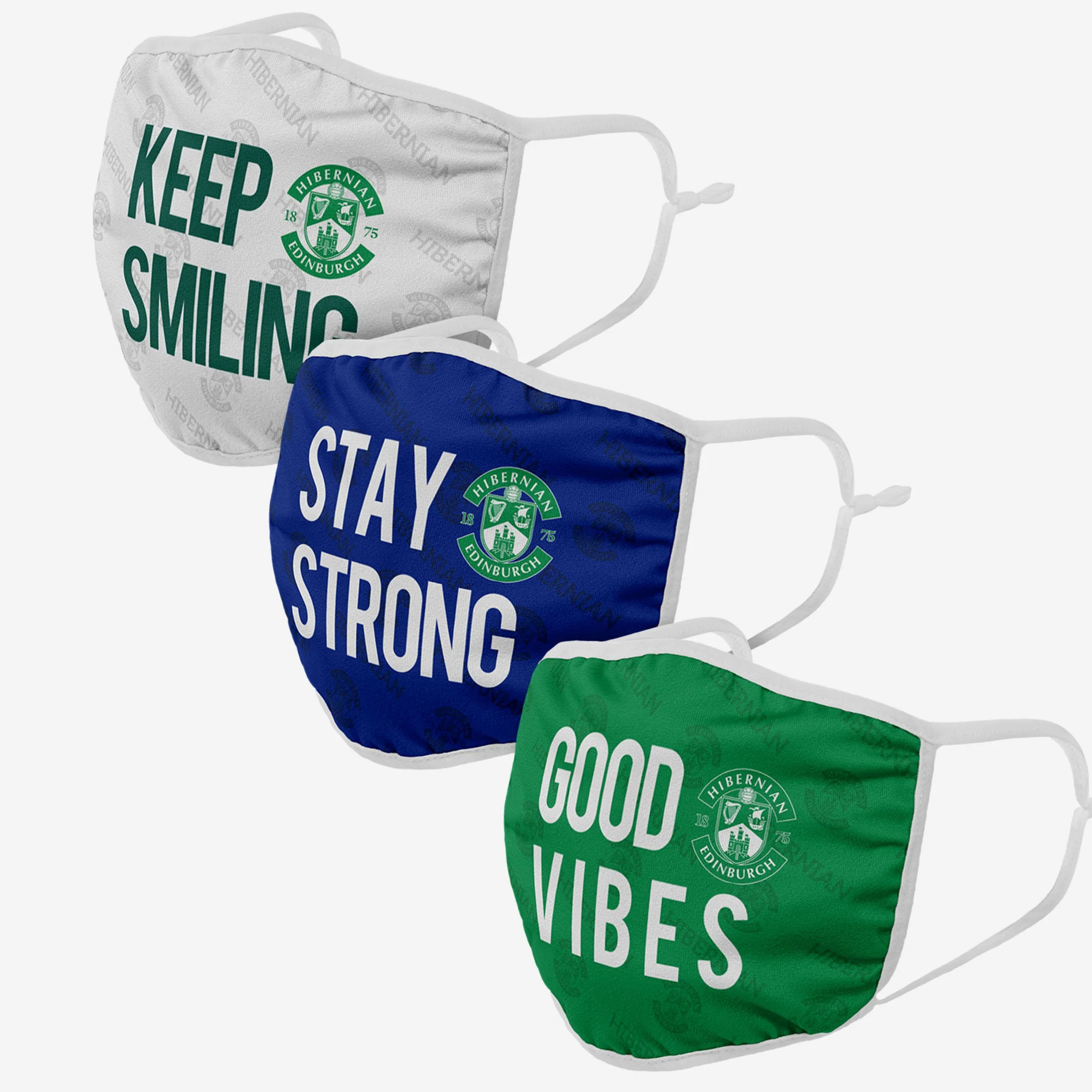 Hibernian FC Positive Slogan 3 Pack Face Cover - Image 2