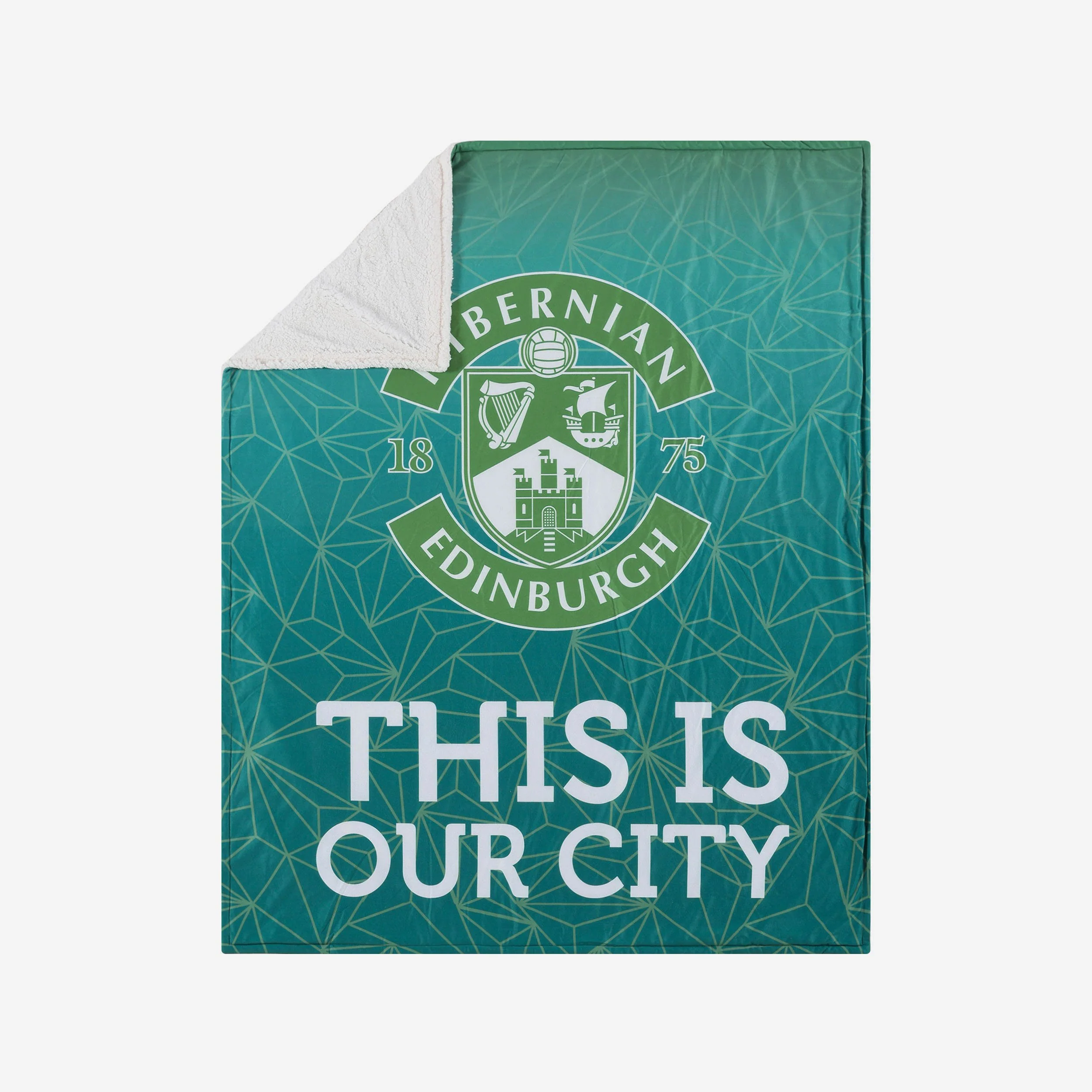 Hibernian FC Slogan Sherpa Plush Throw Blanket