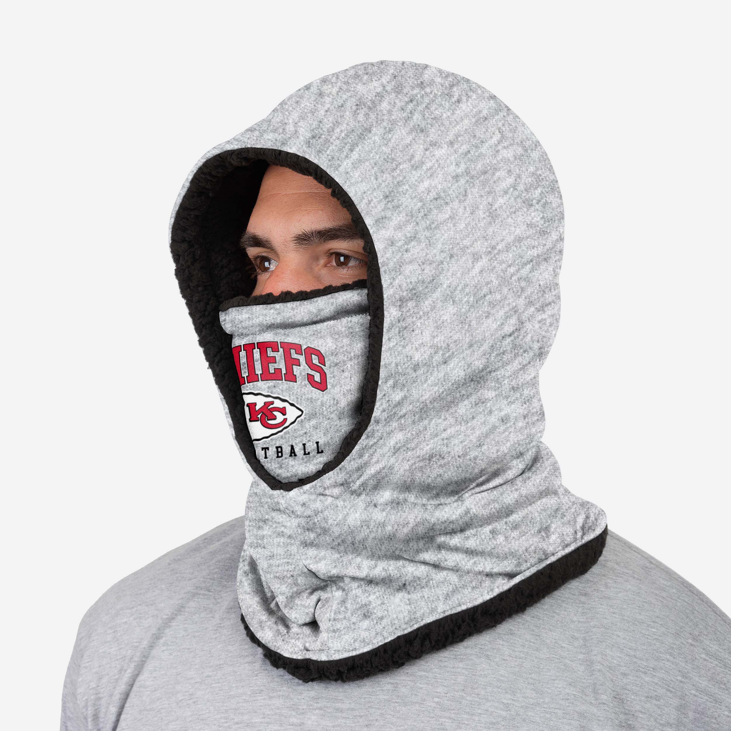 Kansas City Chiefs Heather Grey Big Logo Hooded Snood - Image 2