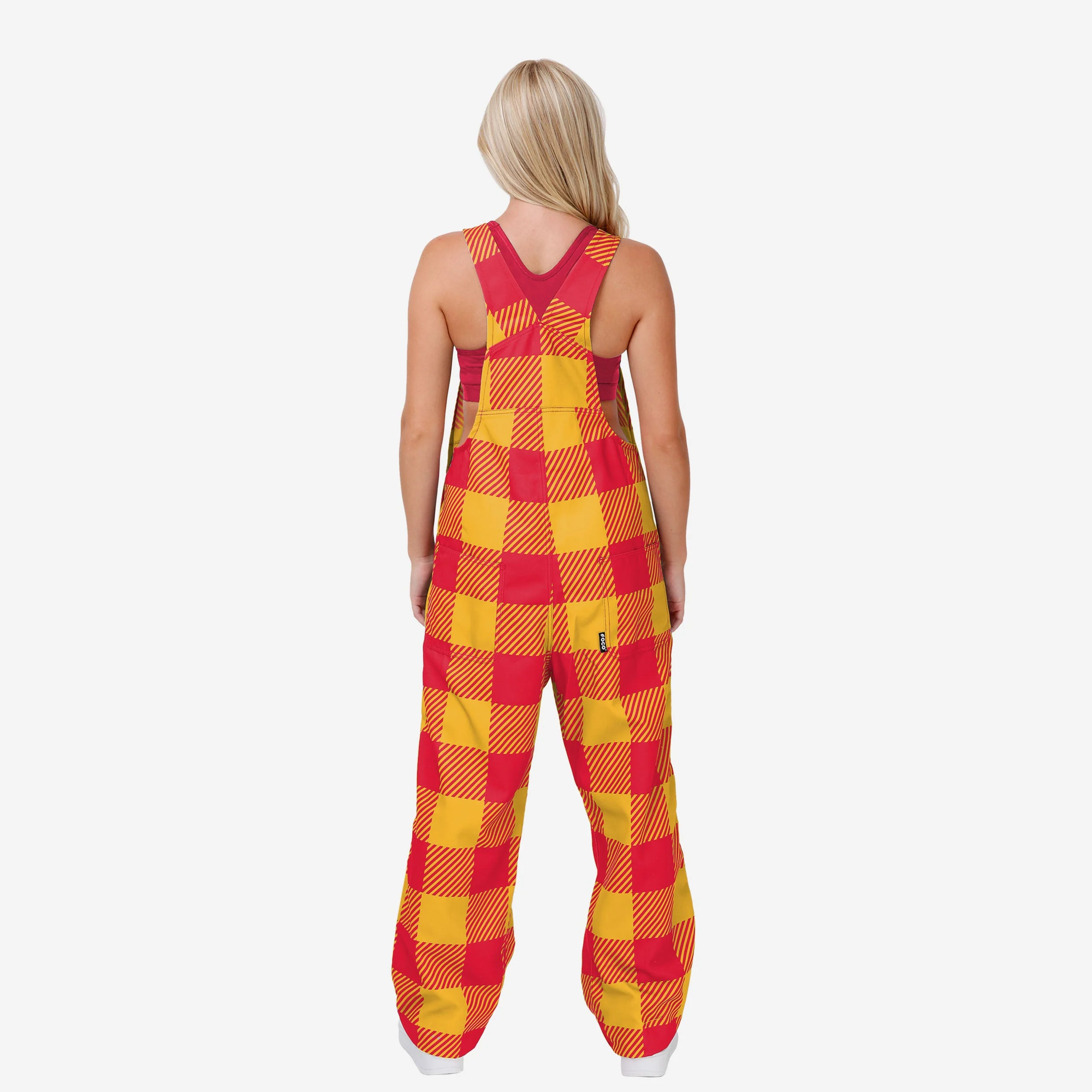 Kansas City Chiefs Womens Plaid Bib Dungarees - Image 2