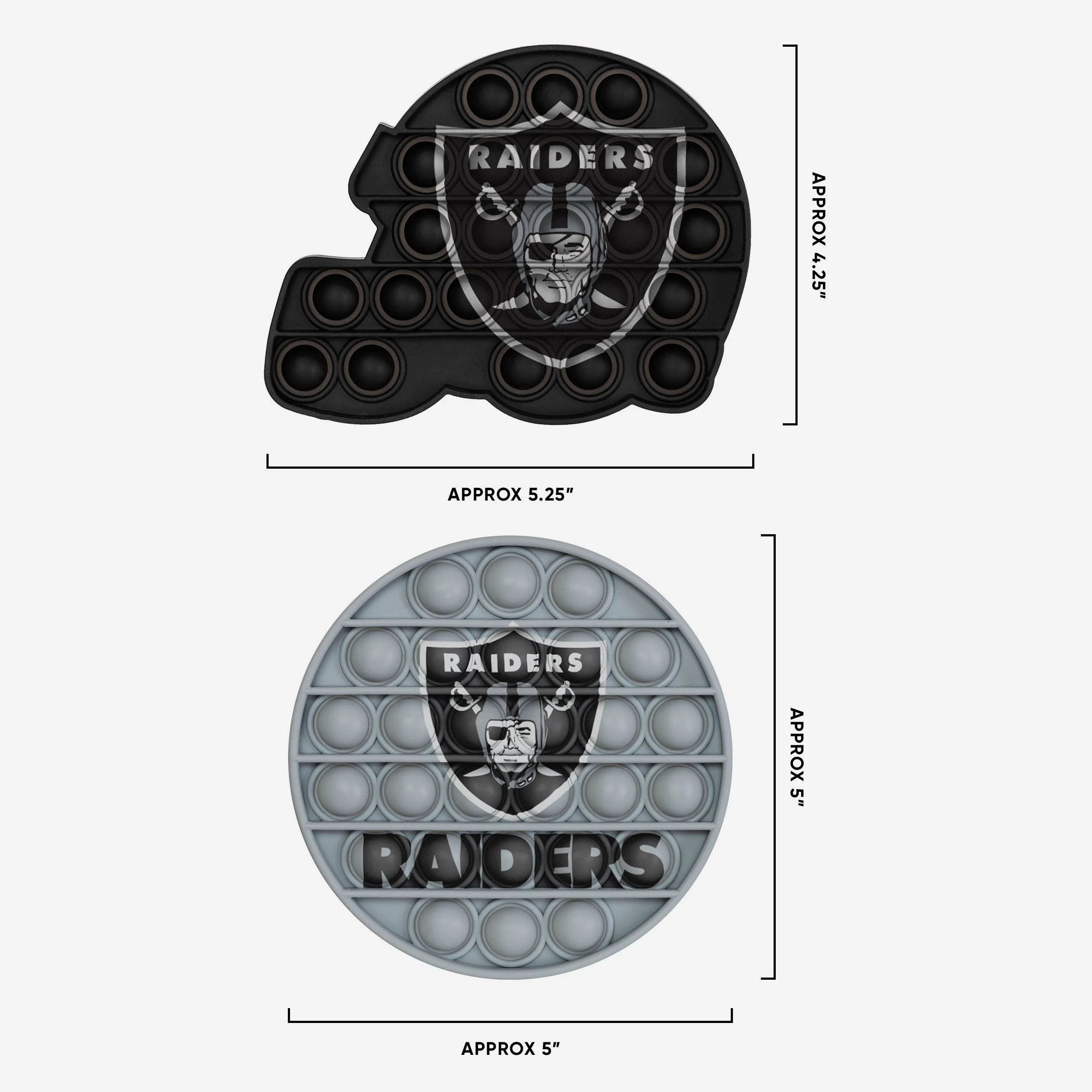 Las Vegas Raiders 2 Pack Helmet & Circle Push-Itz Fidget - Image 2