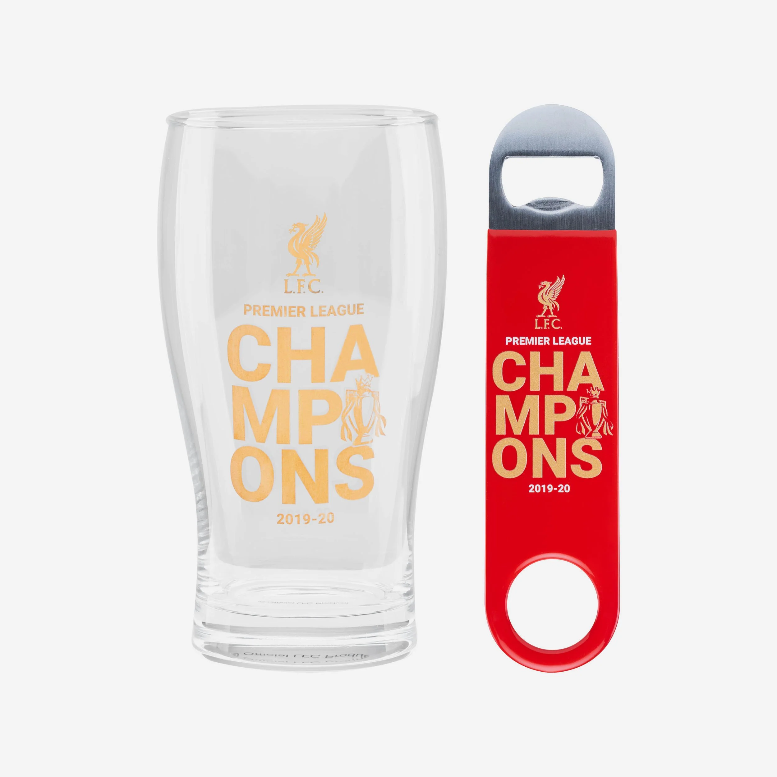 Liverpool FC Champions Pint Glass and Opener Set