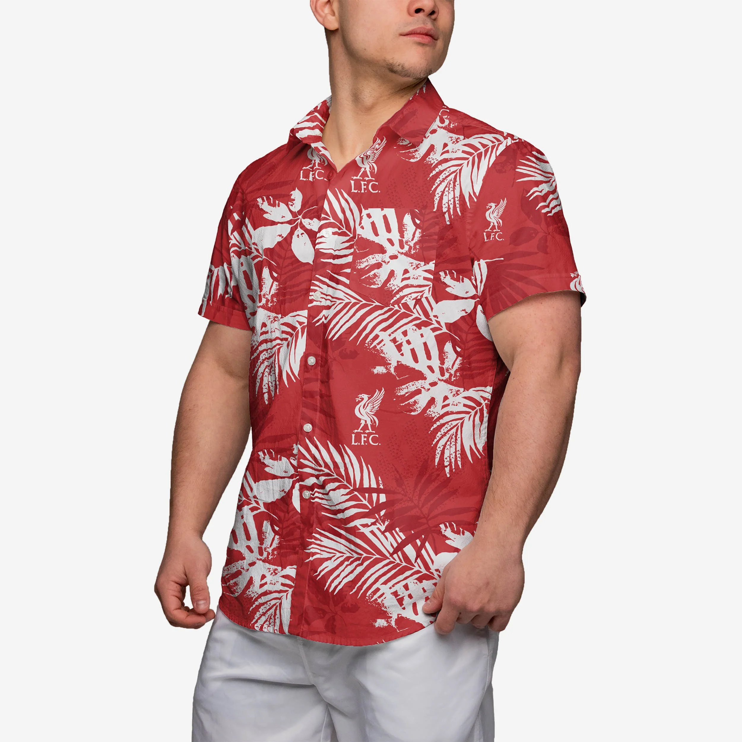 Liverpool FC Mens Floral Button Up Shirt