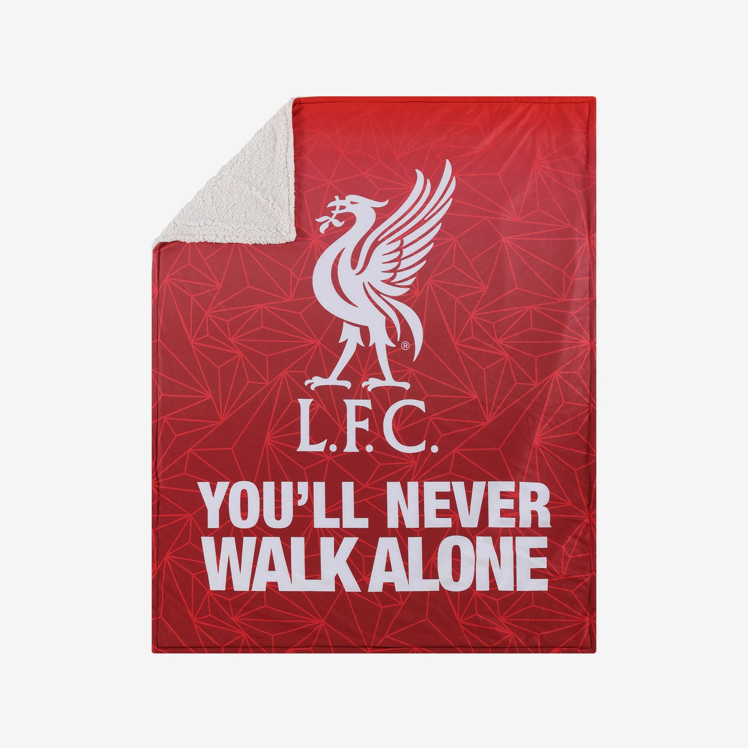 Liverpool FC Slogan Sherpa Plush Throw Blanket