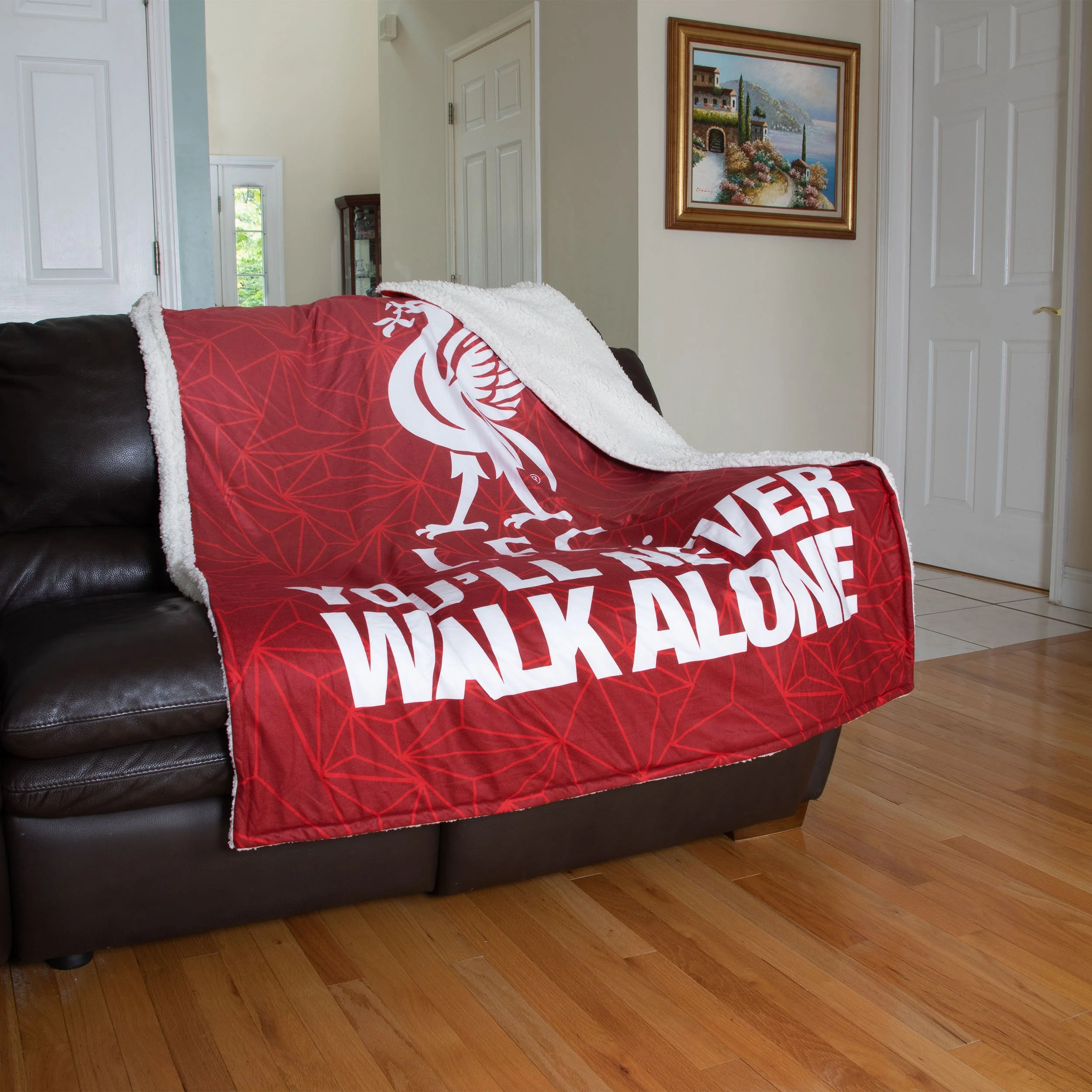 Liverpool FC Slogan Sherpa Plush Throw Blanket - Image 2