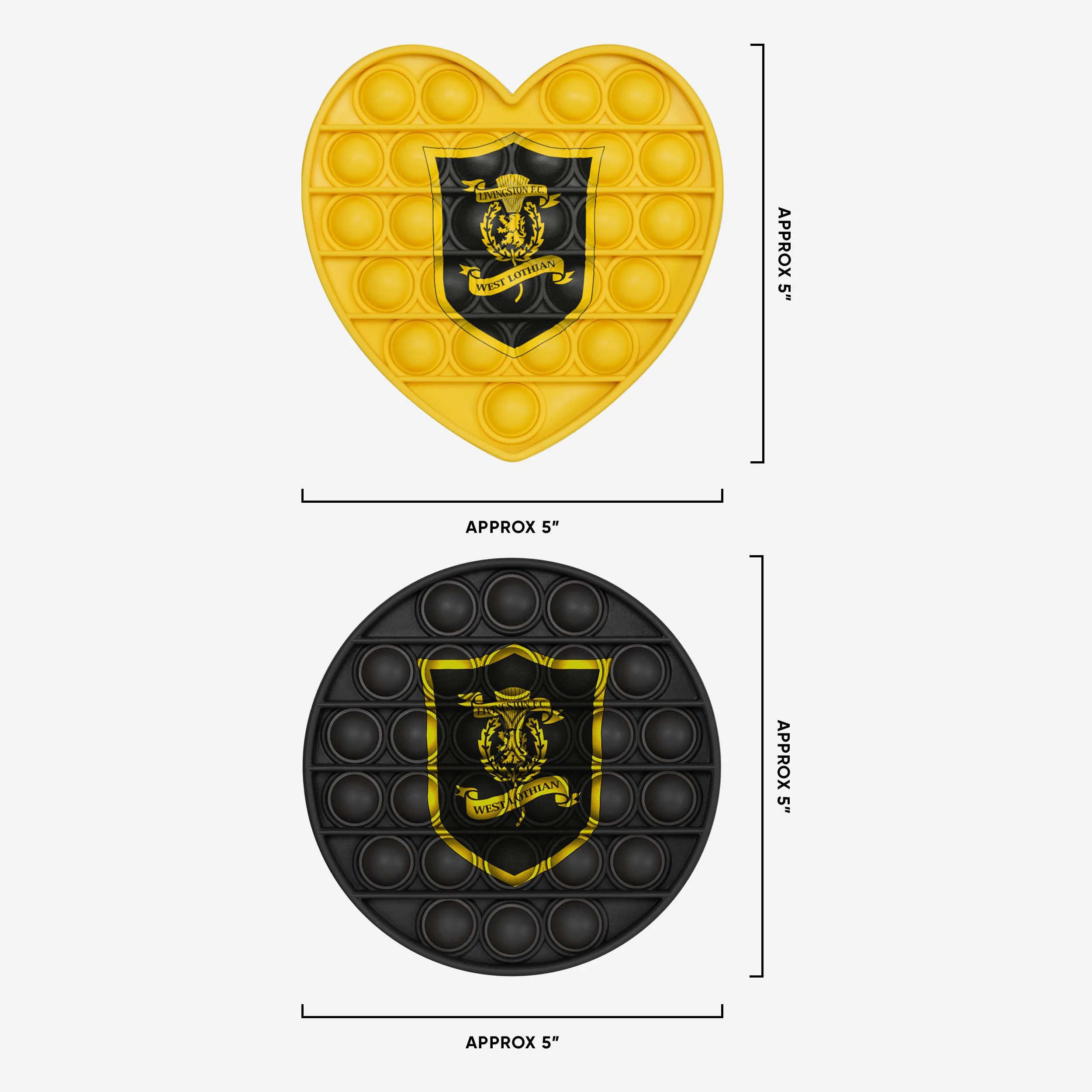 Livingston FC 2 Pack Circle & Heart Push-Itz Fidget - Image 2