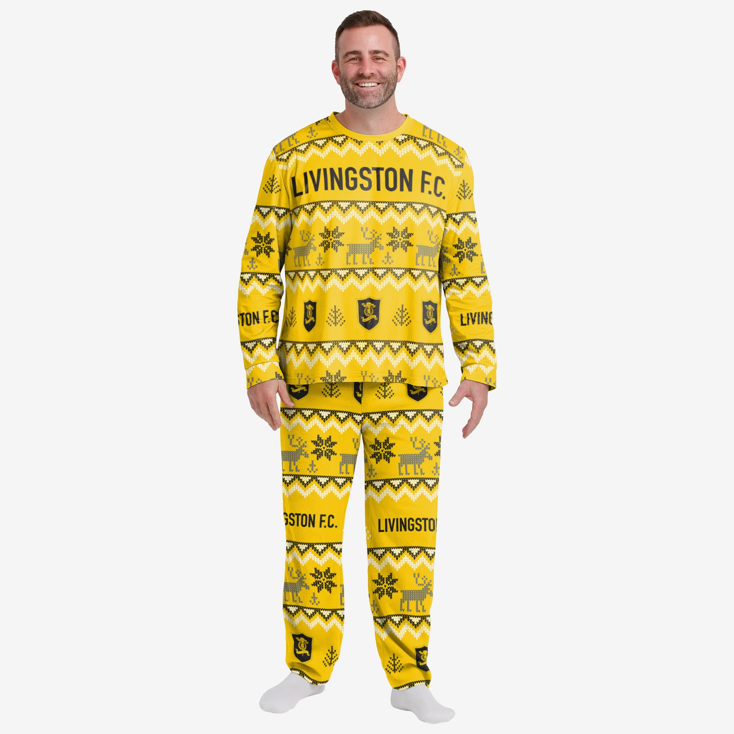 Livingston FC Mens Ugly Pattern Family Holiday Pyjamas