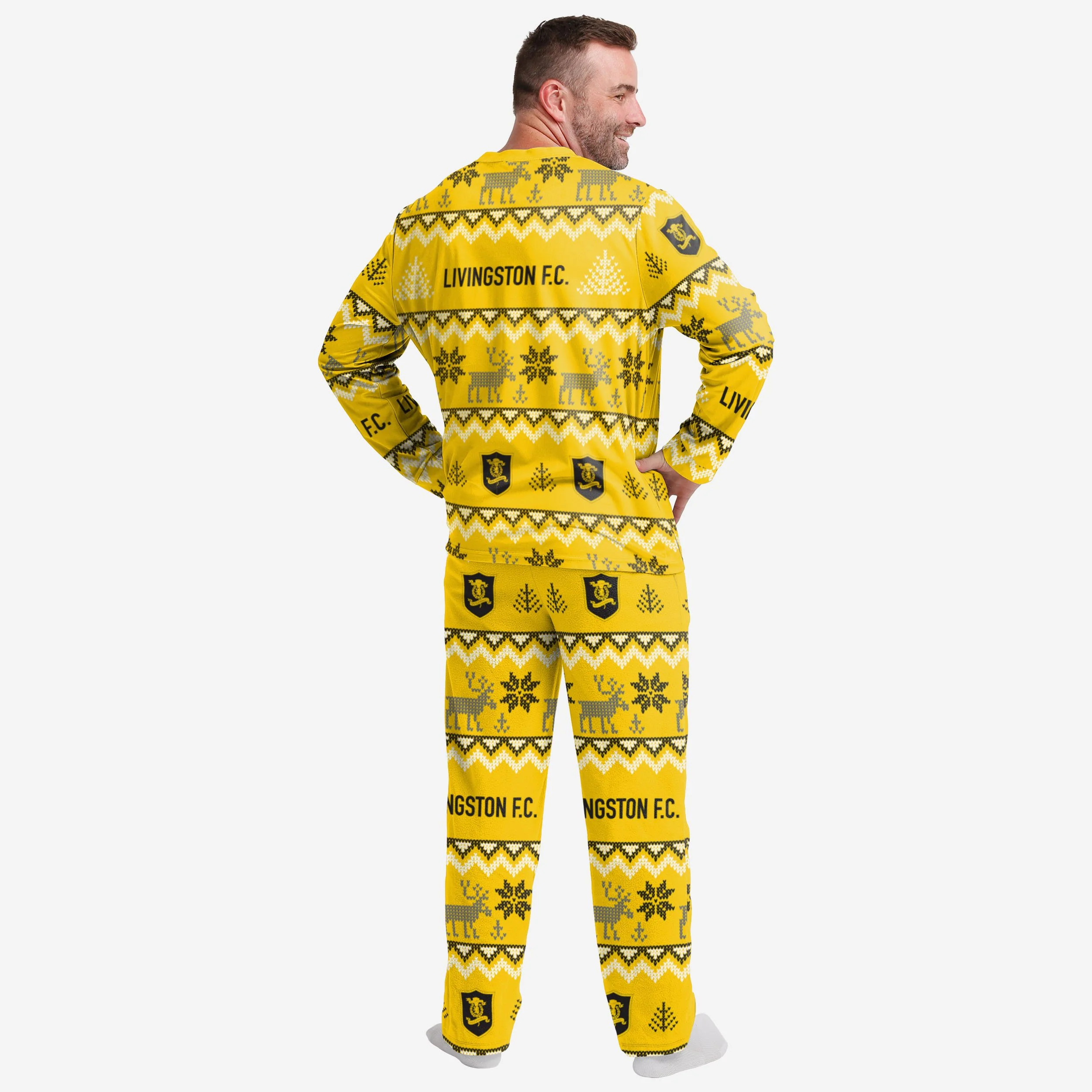 Livingston FC Mens Ugly Pattern Family Holiday Pyjamas - Image 2