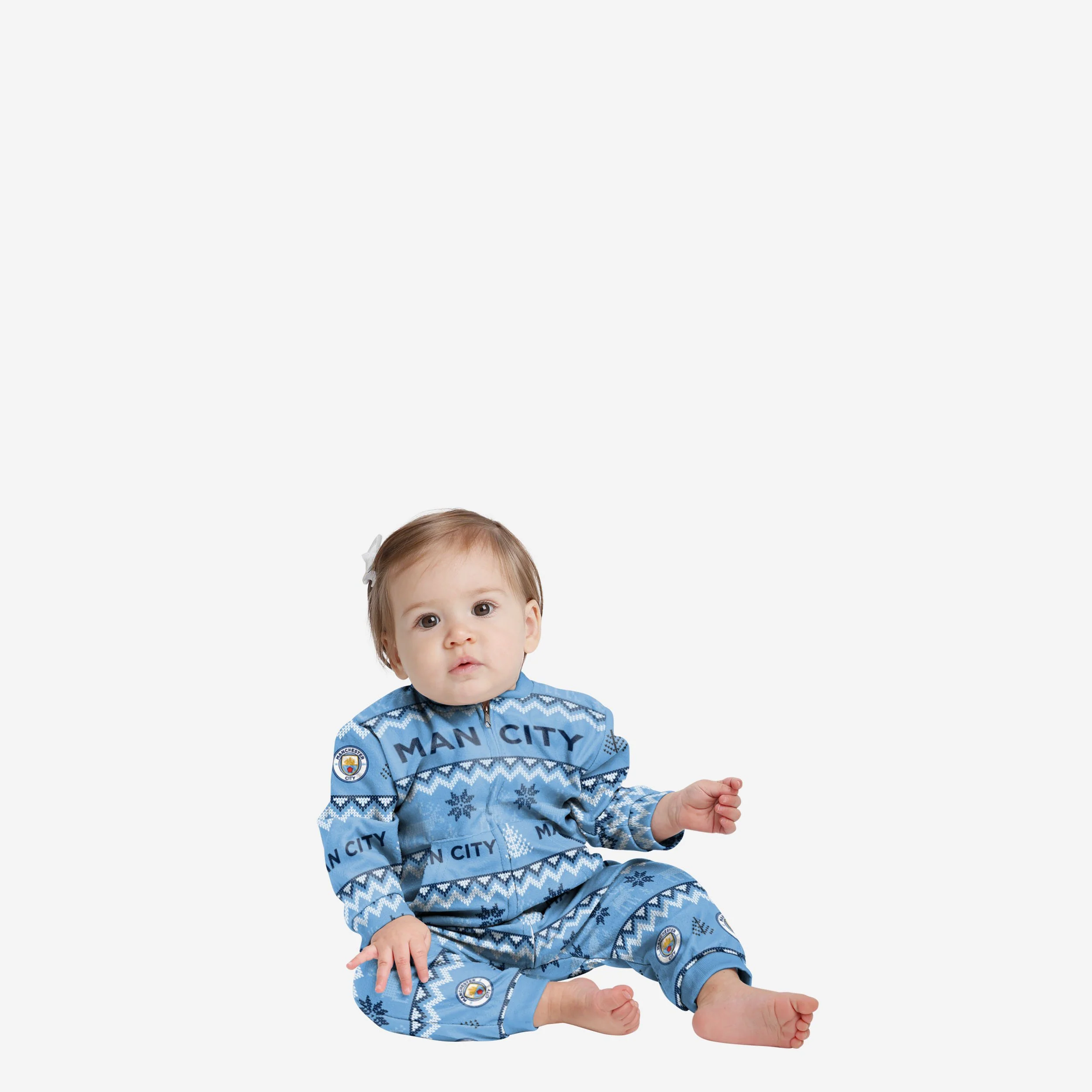 Manchester City FC Infant Ugly Pattern Family Holiday Pyjamas