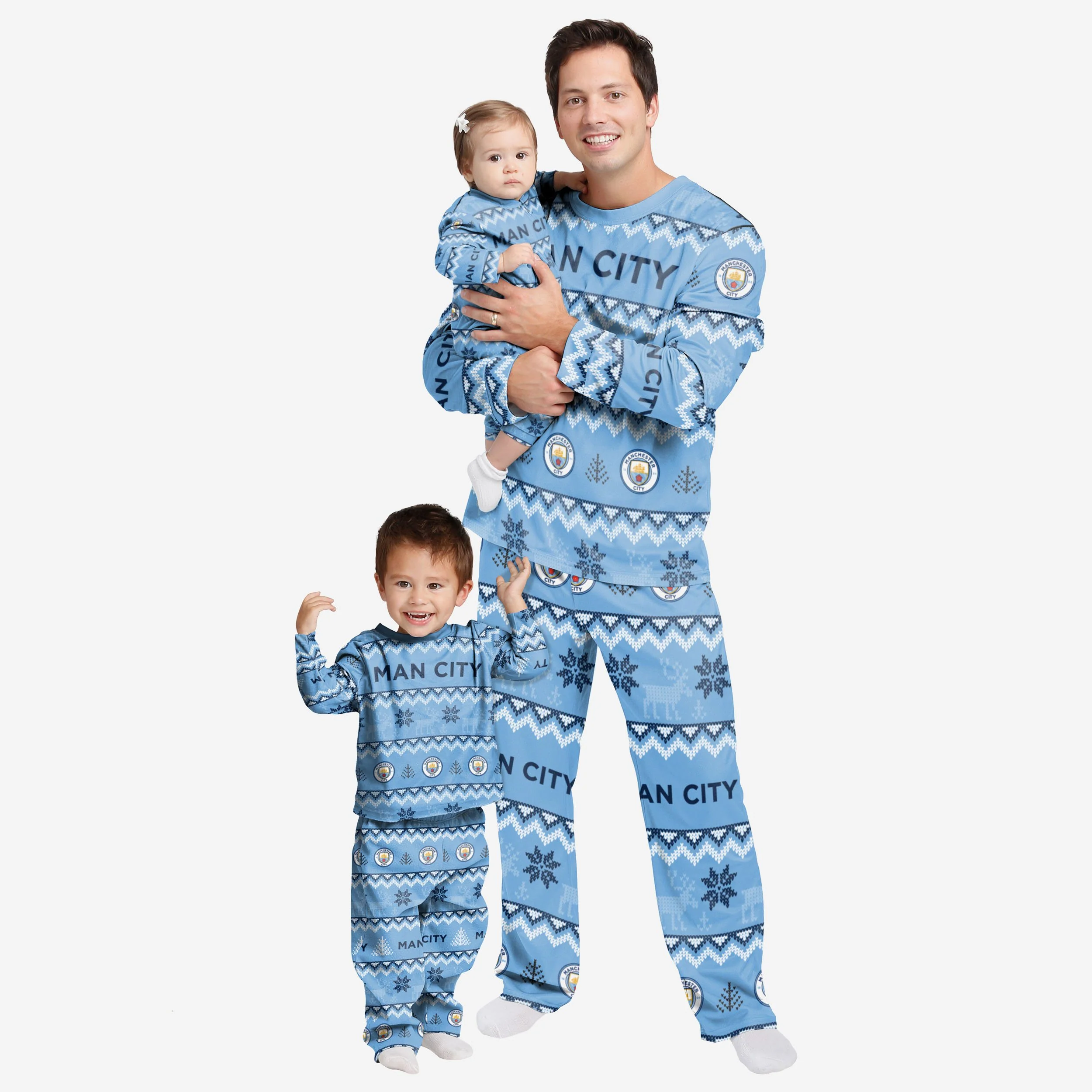 Manchester City FC Infant Ugly Pattern Family Holiday Pyjamas - Image 2