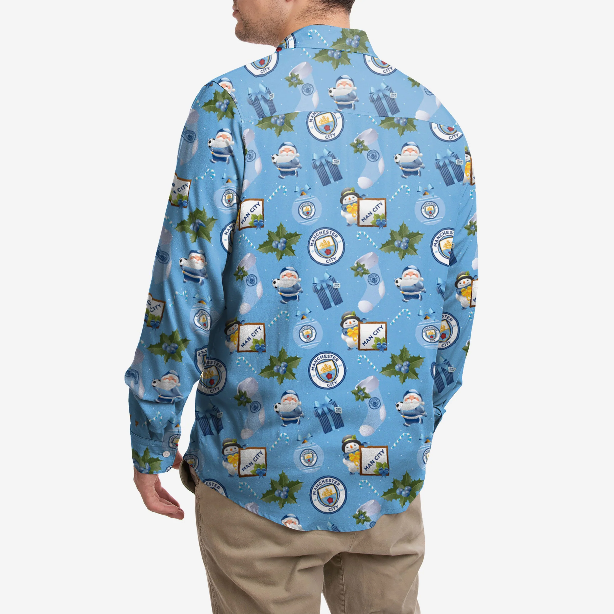 Manchester City FC Long Sleeve Christmas Shirt - Image 2