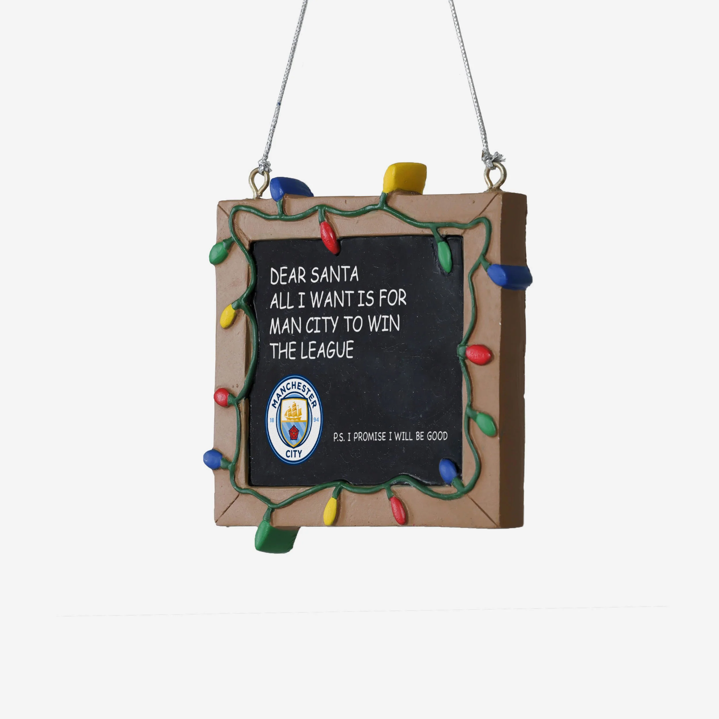 Manchester City FC Resin Chalkboard Sign Ornament - Image 2