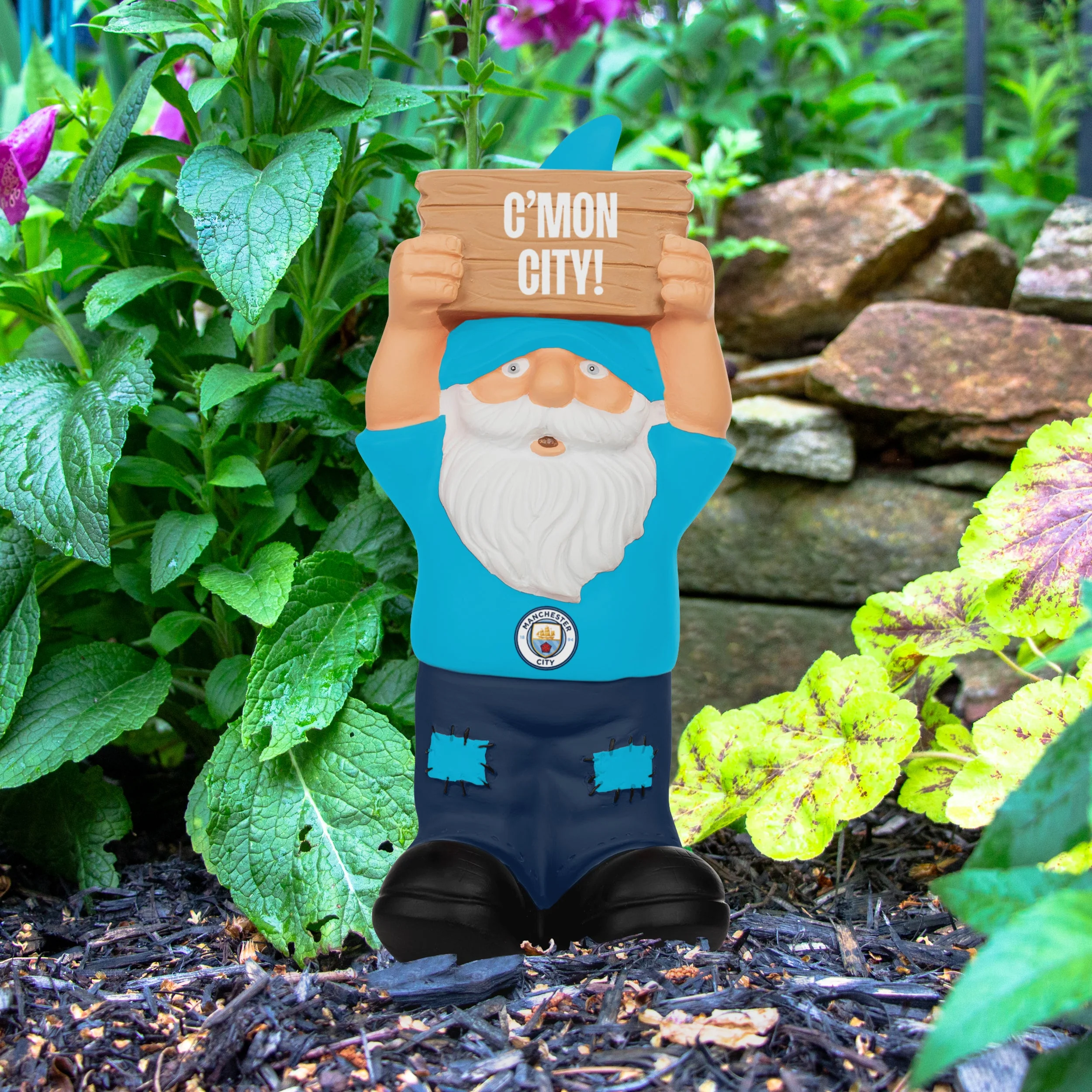Manchester City FC Slogan Sign Gnome - Image 4