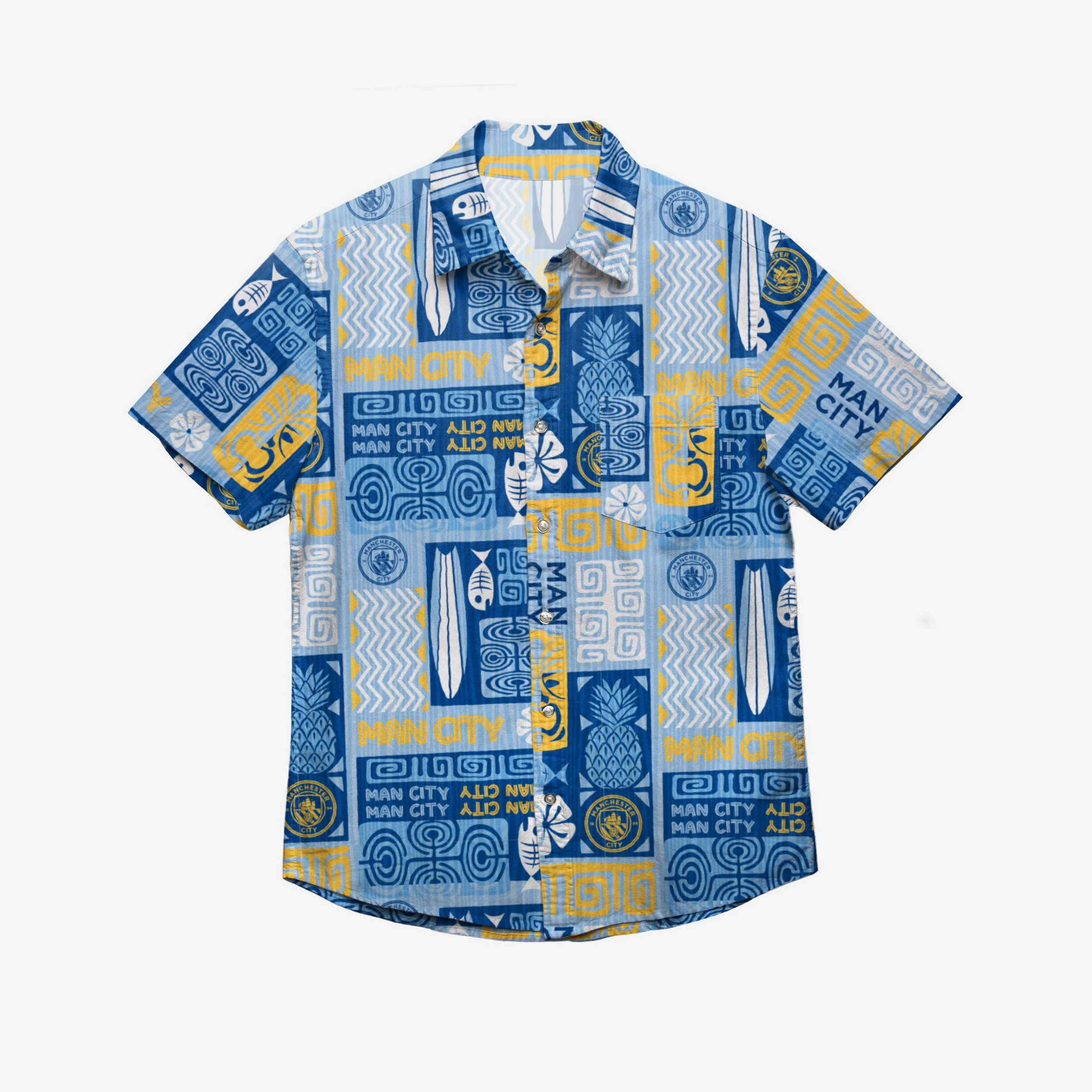 Manchester City FC Tiki Button Up Shirt - Image 2