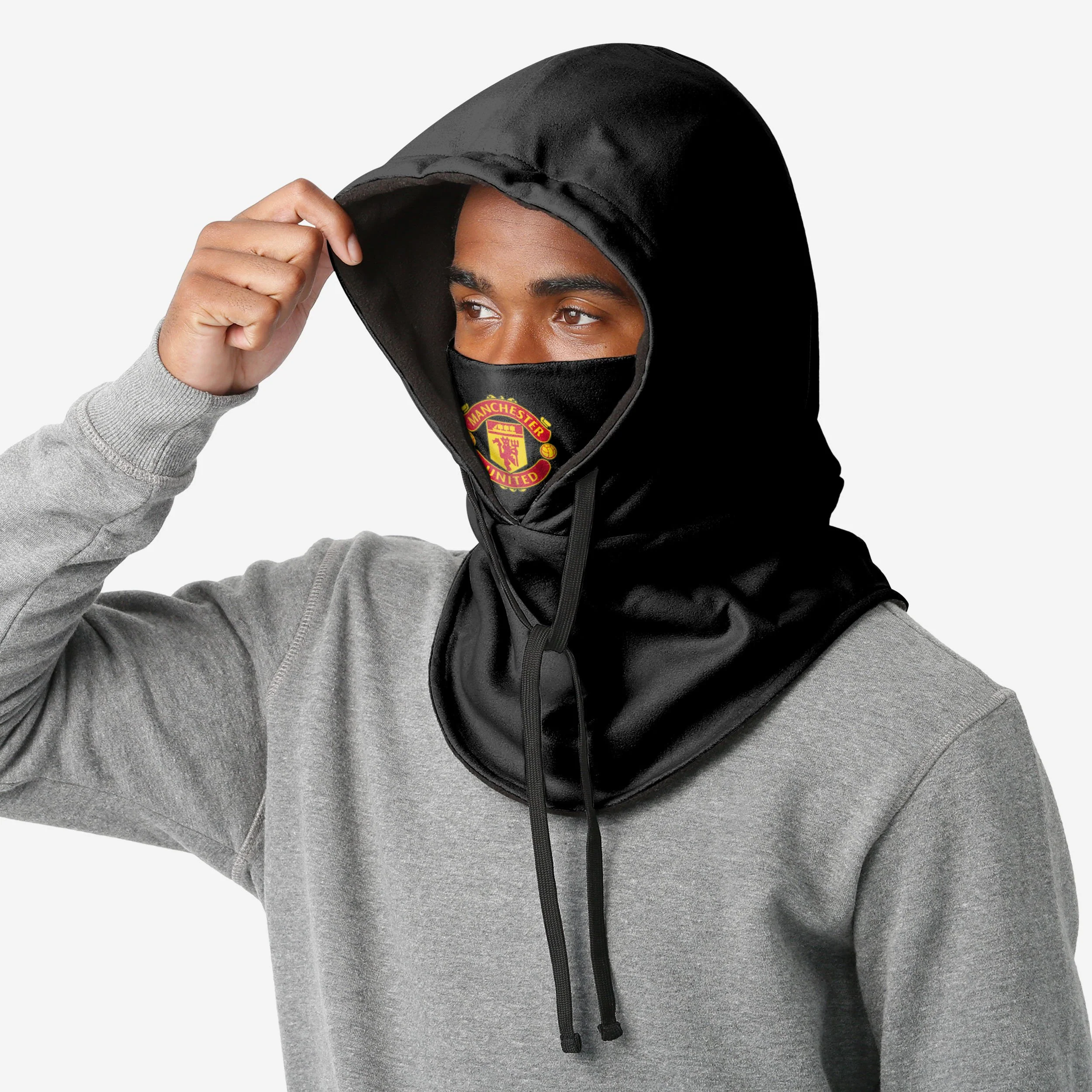Manchester United FC Black Drawstring Hooded Snood - Image 3