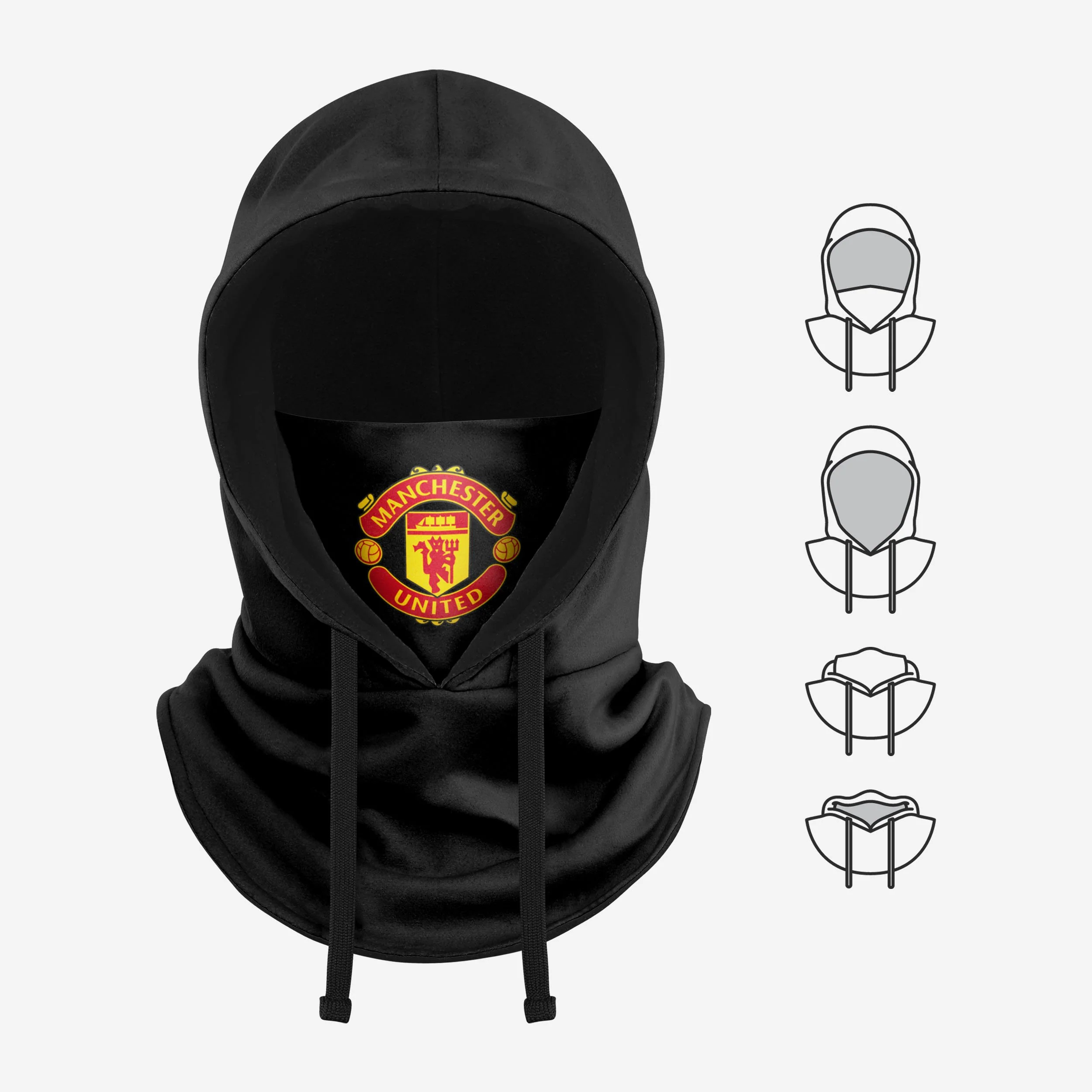 Manchester United FC Black Drawstring Hooded Snood - Image 5