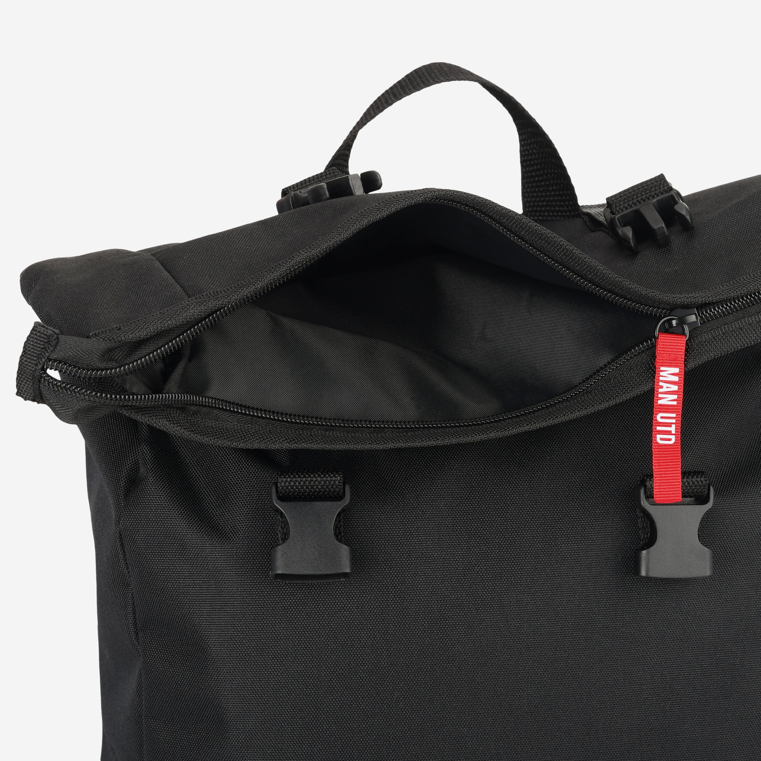 Manchester United FC Black on Black Roll Top Backpack - Image 4